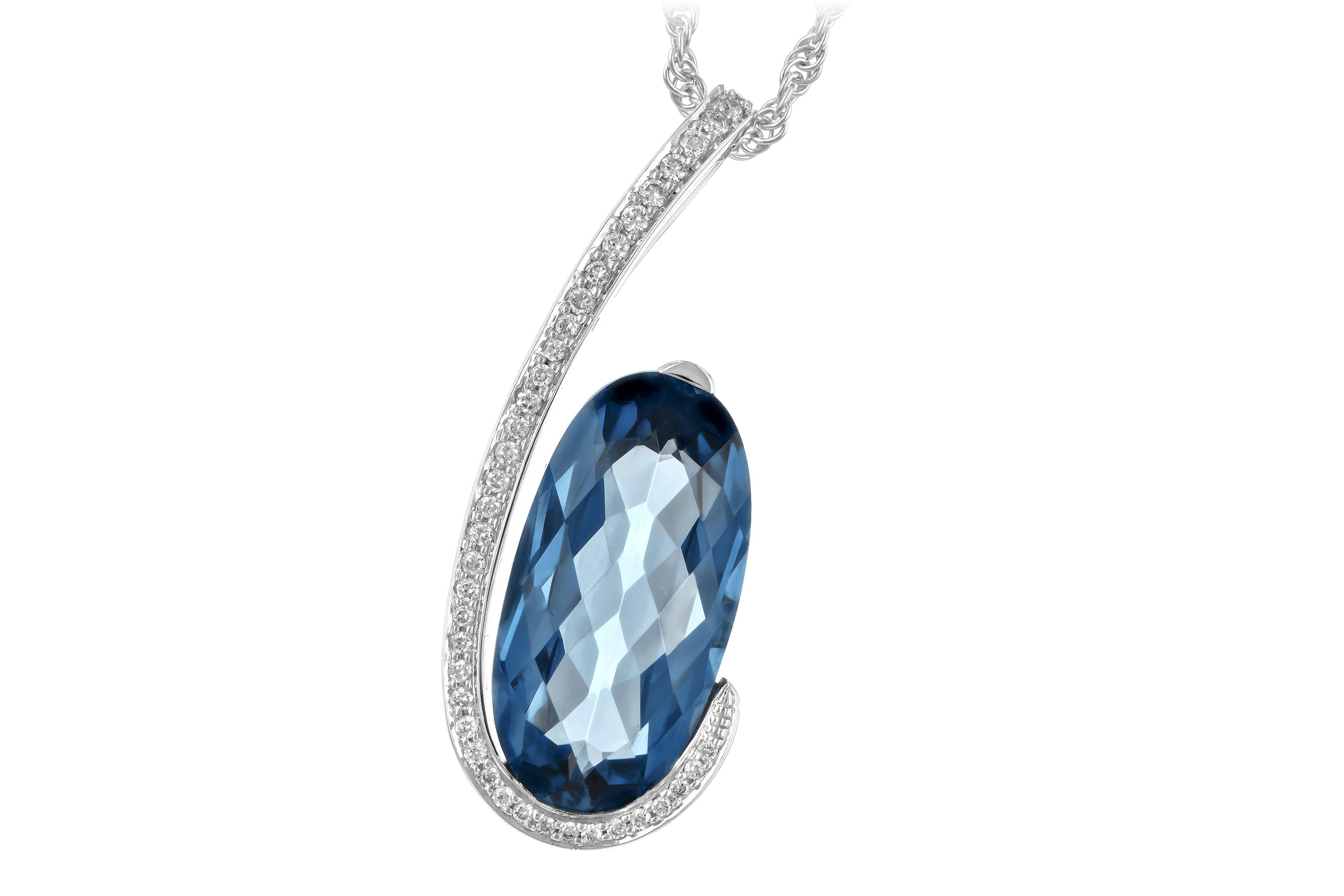 A189-19453: NECK 4.48 LONDON BLUE TOPAZ 4.60 TGW