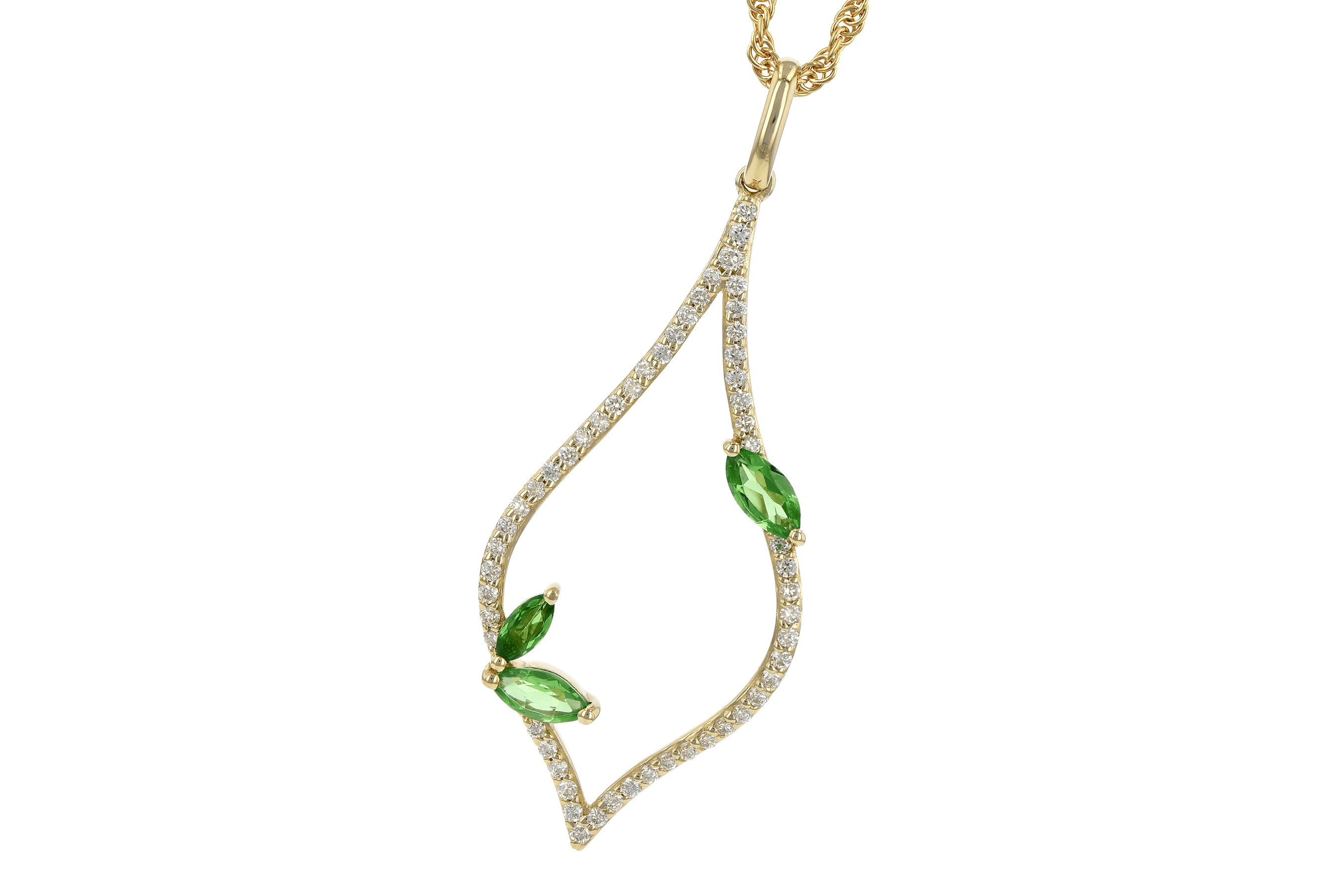 A190-15808: NECK .35 GREEN GARNET .55 TGW