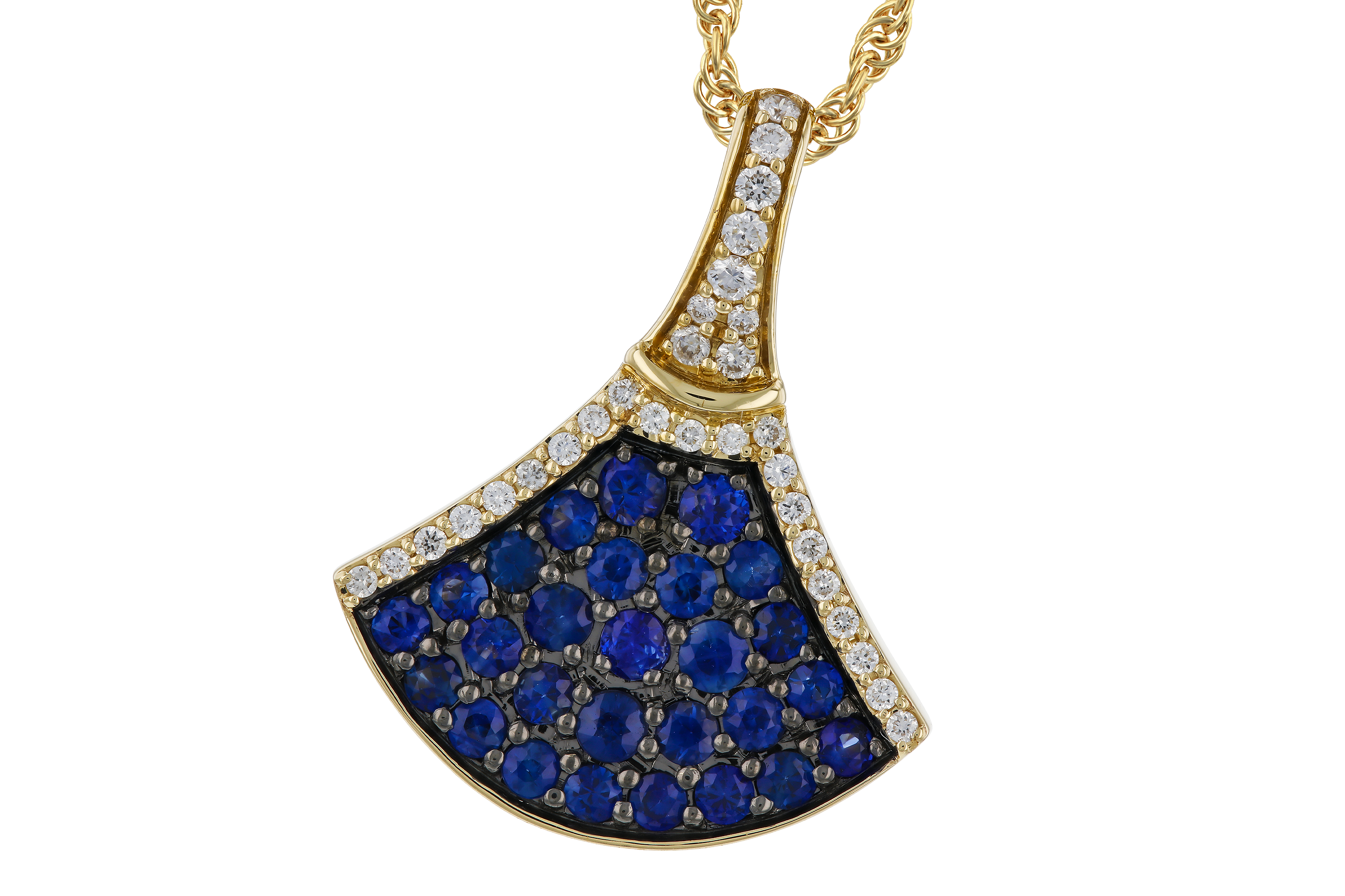 A274-67635: NECKLACE .71 TW SAPPHIRE .85 TGW