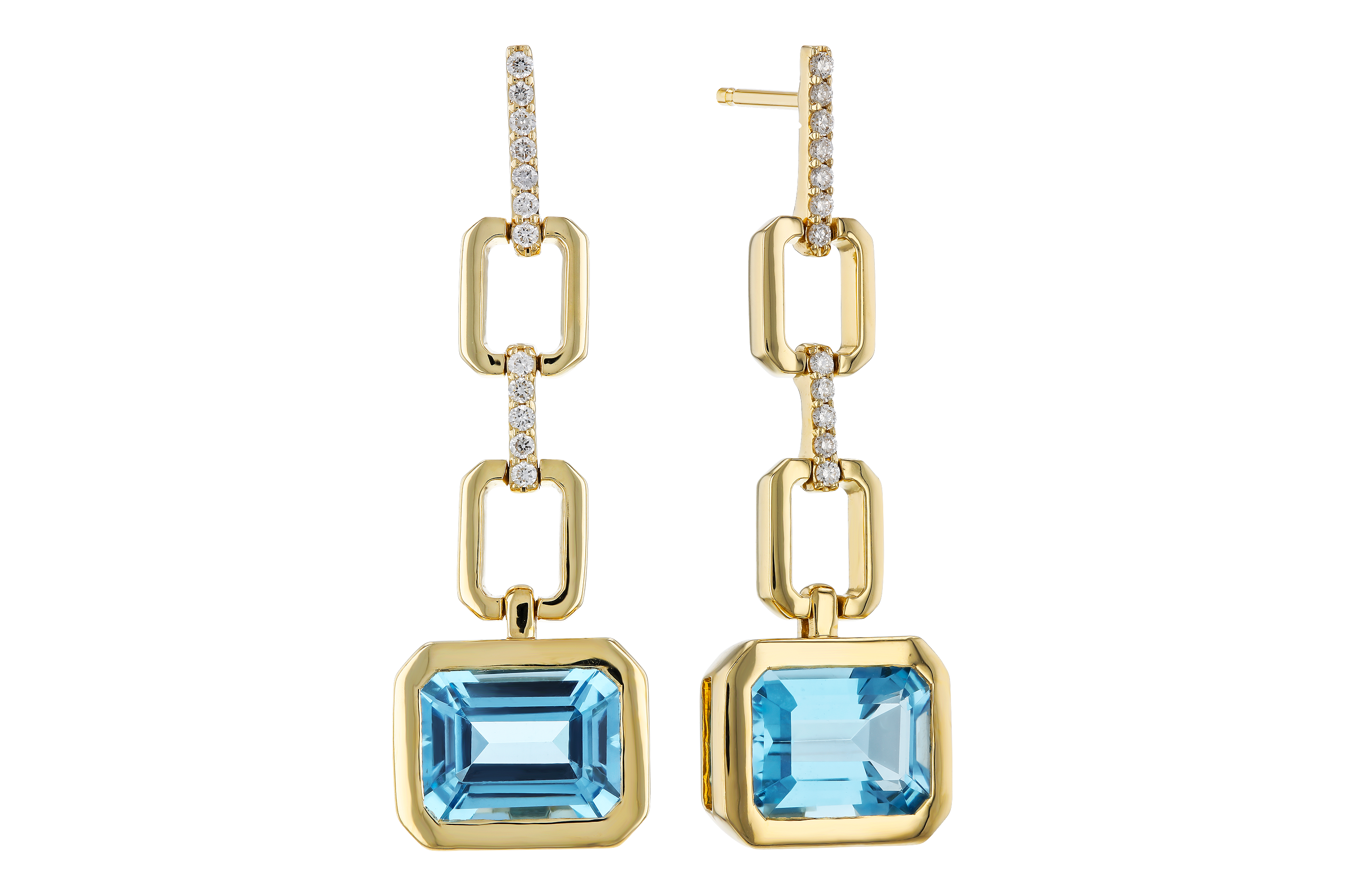 A274-68471: EARRINGS 3.20 BLUE TOPAZ 3.32 TGW (8x6MM BT)