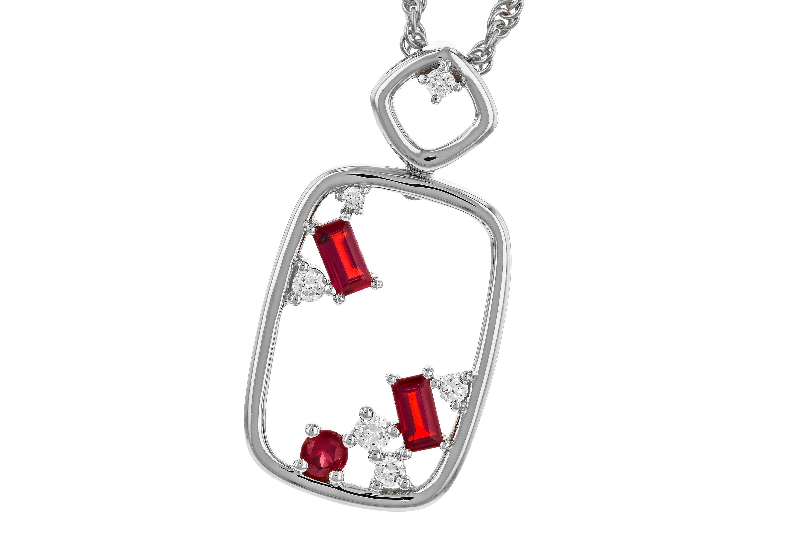 A274-69408: NECKLACE .33 TW RUBY .44 TGW