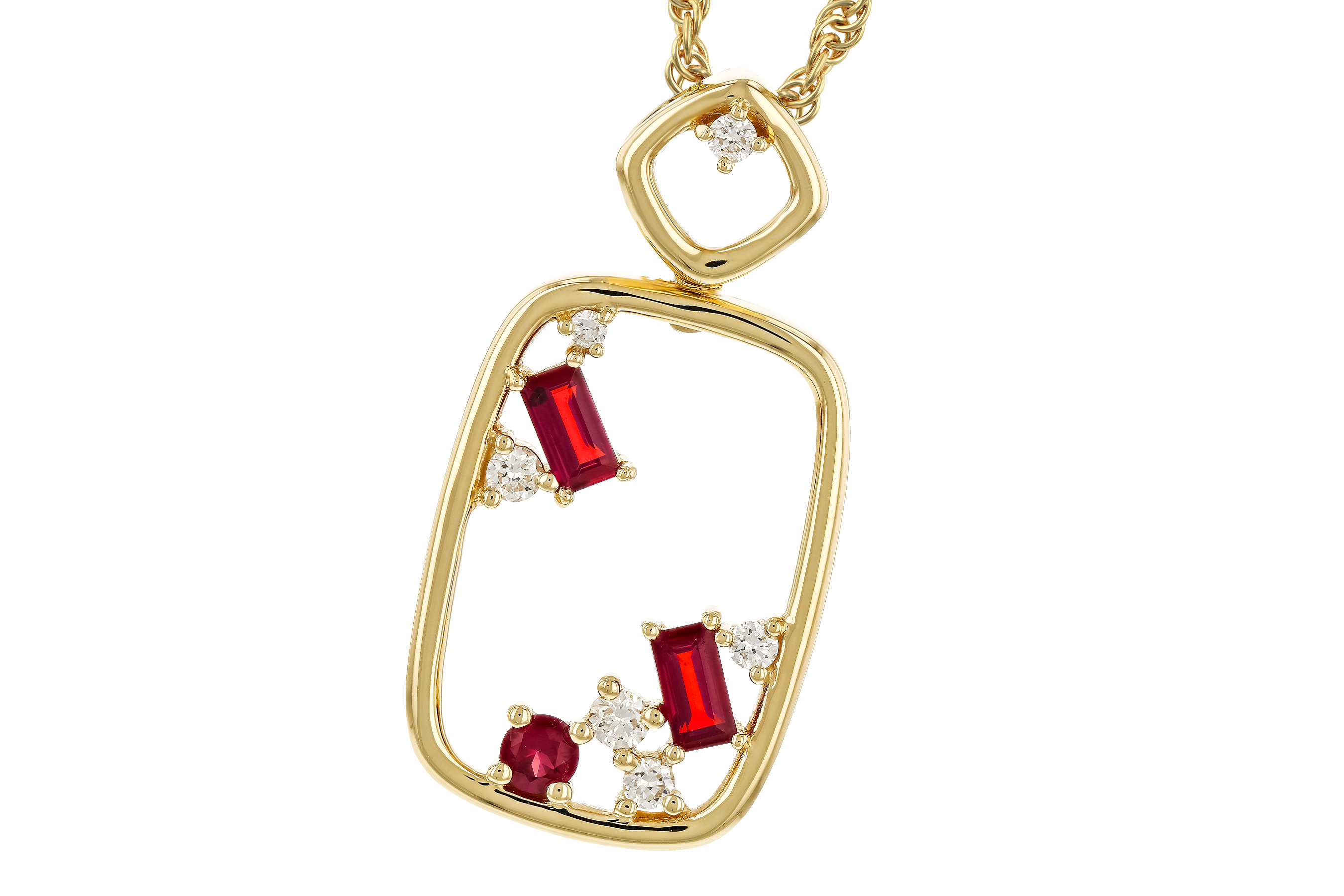 A274-69408: NECKLACE .33 TW RUBY .44 TGW