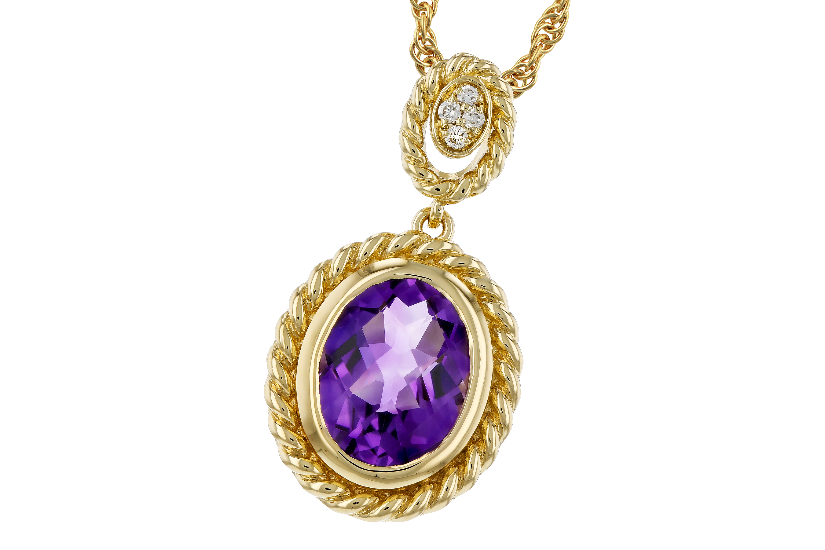 A274-72126: NECKLACE 1.38 AMETHYST 1.40 TGW (9x7MM AMY)