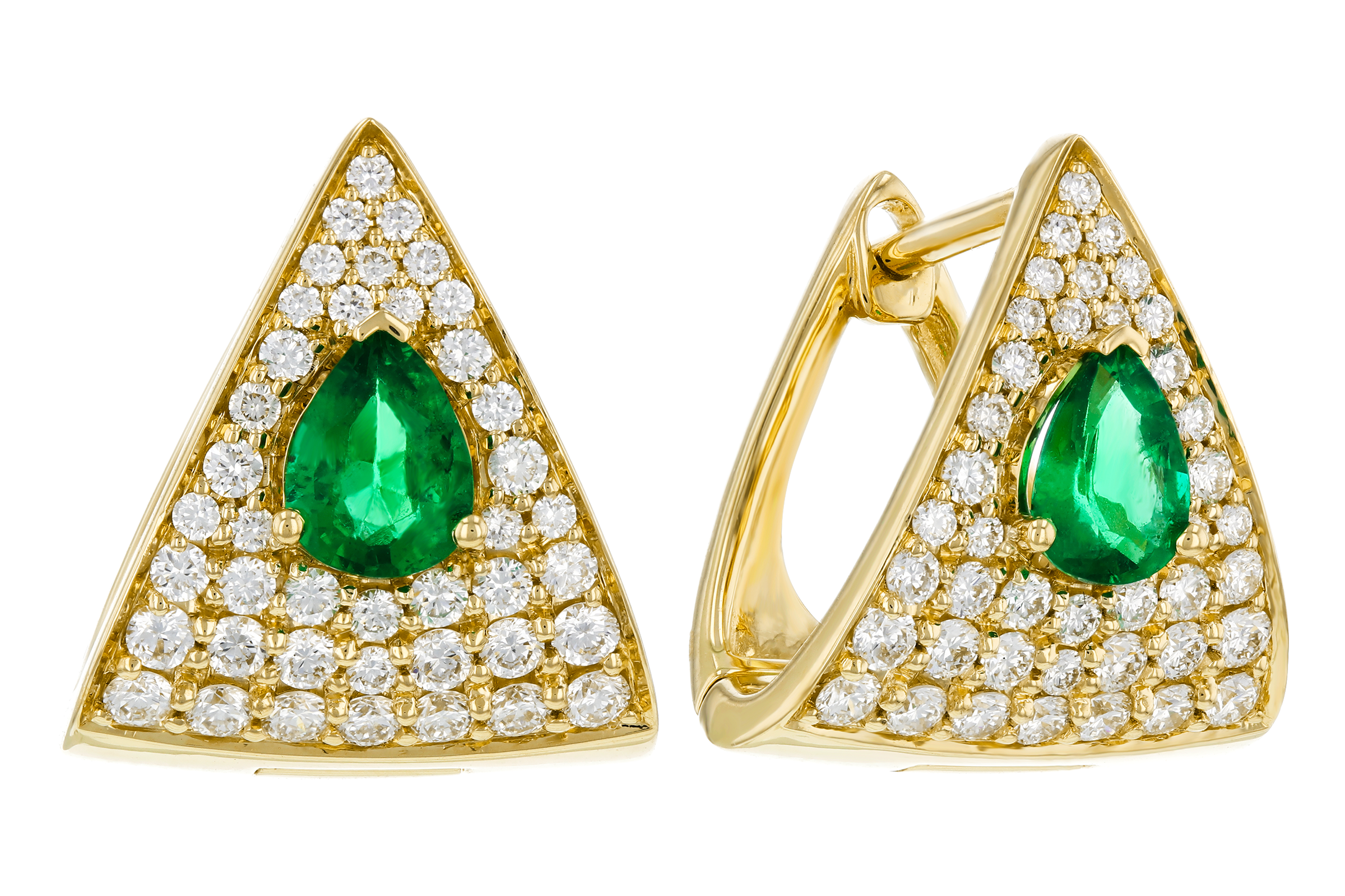 A275-56726: EARRINGS .45 TW EMERALD 1.00 TGW (5x4MM EM)