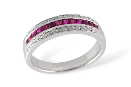 B186-46689: LDS WED RG .50 RUBY .61 TGW