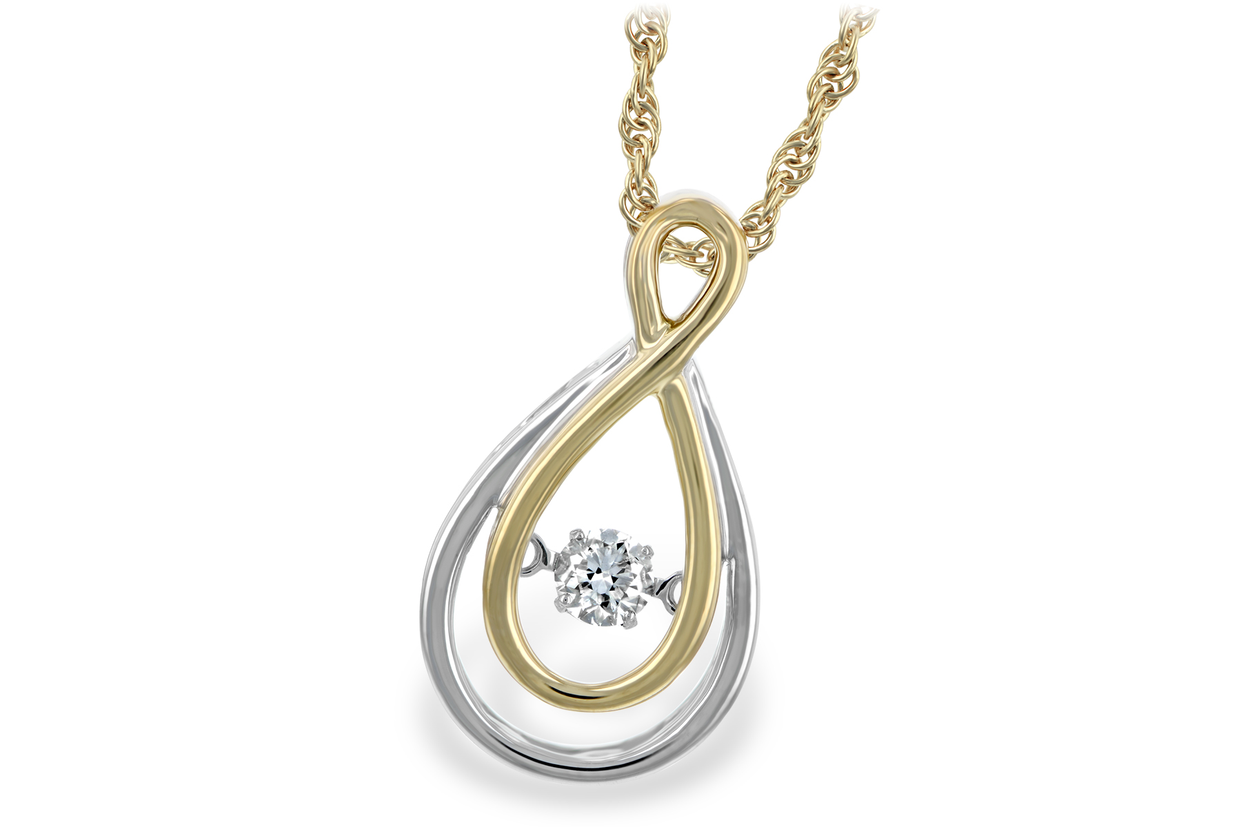 B188-35735: NECKLACE .14 BR (YG TRIM)