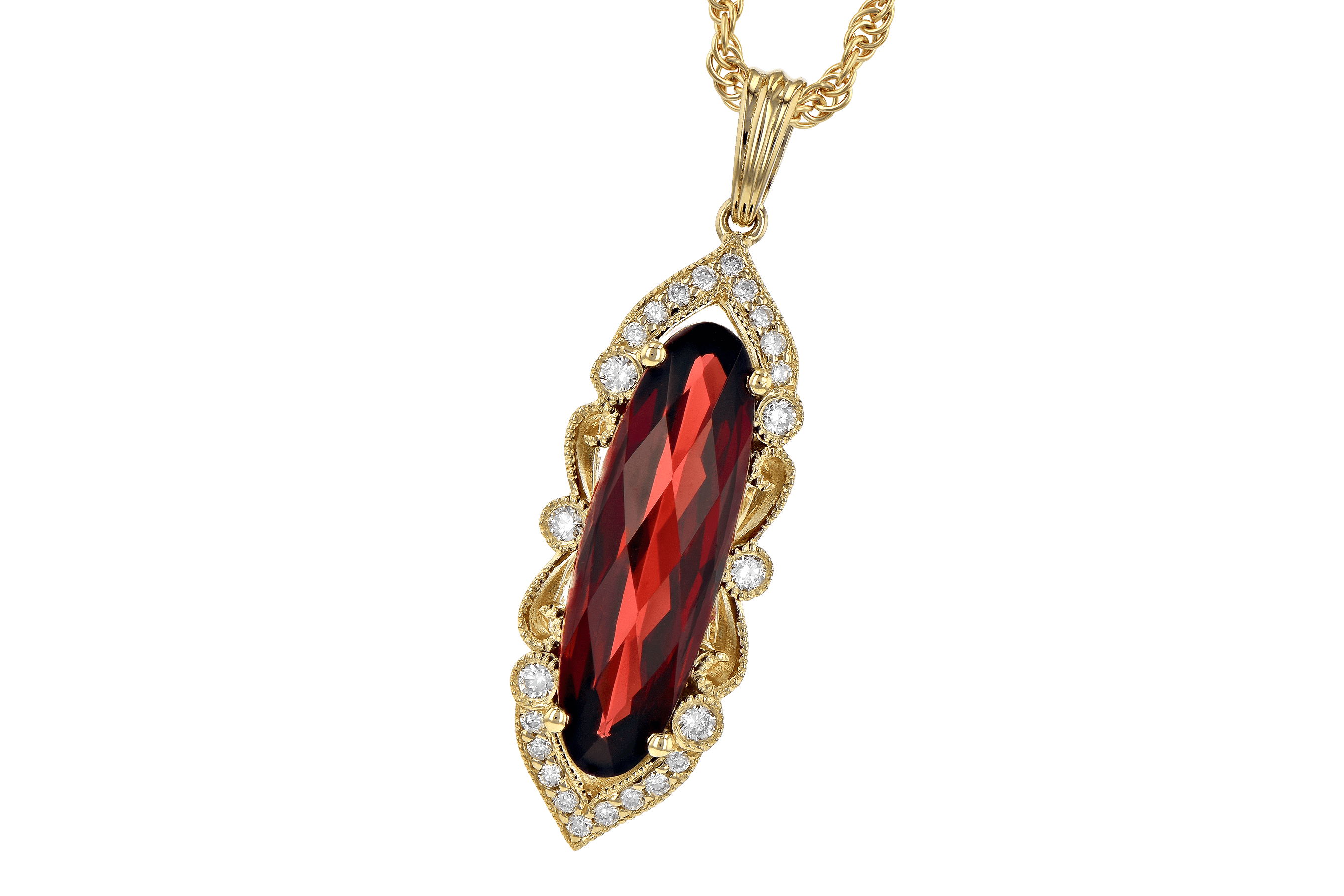 B190-14889: NECK 2.58 GARNET 2.70 TGW