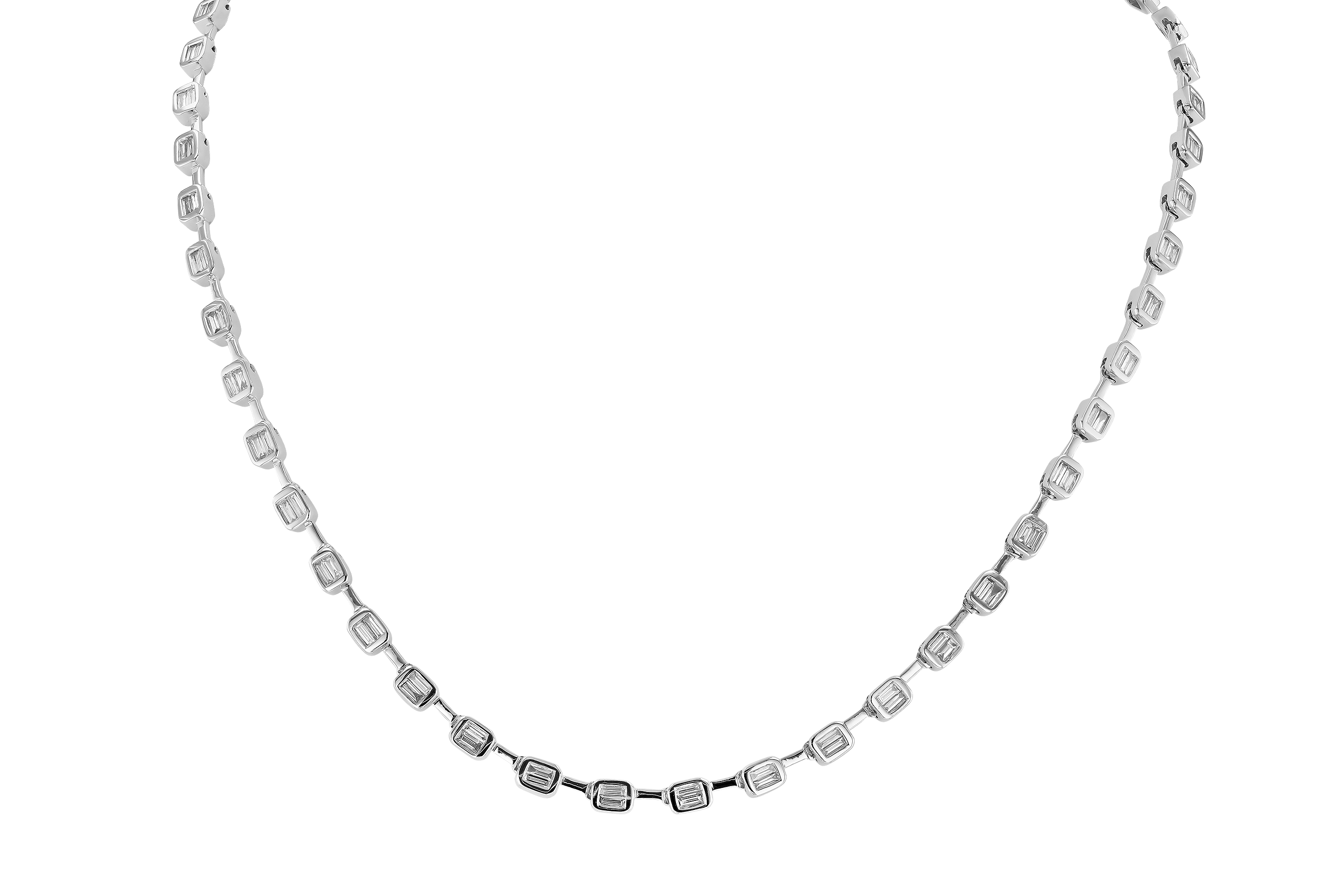 B273-77589: NECKLACE 2.05 TW BAGUETTES (17 INCHES)