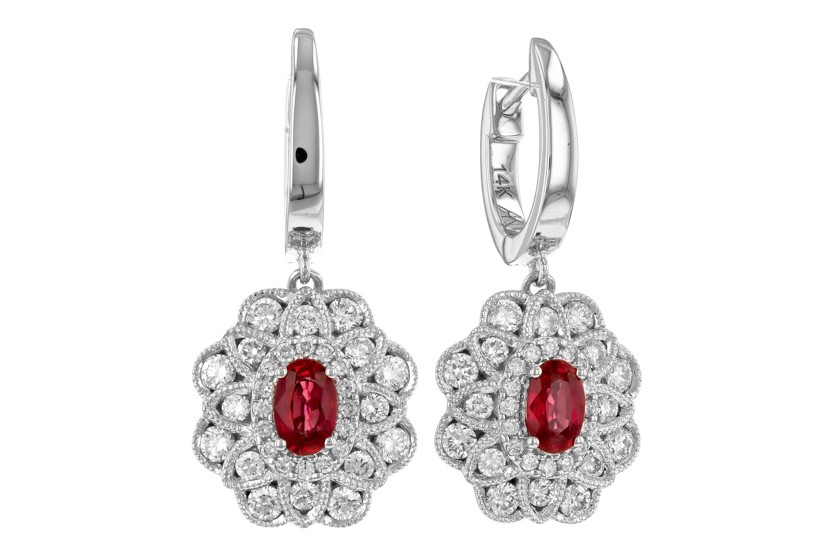 B273-80308: EARR .56 TW RUBY 1.30 TGW (5x3MM RUBY)