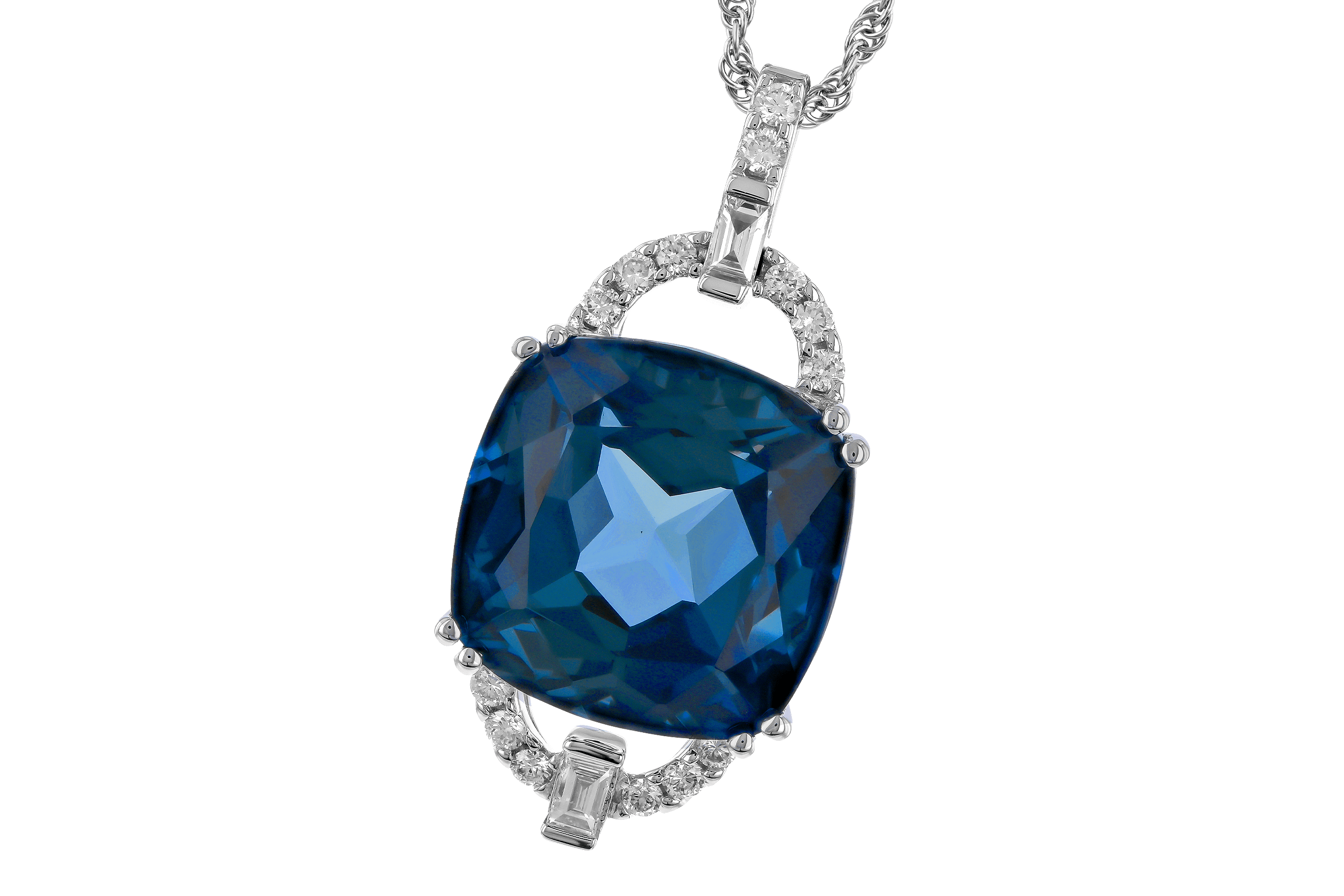 B274-64880: NECK 9.00 LONDON BLUE TOPAZ 9.20 TGW (12MM LBT)