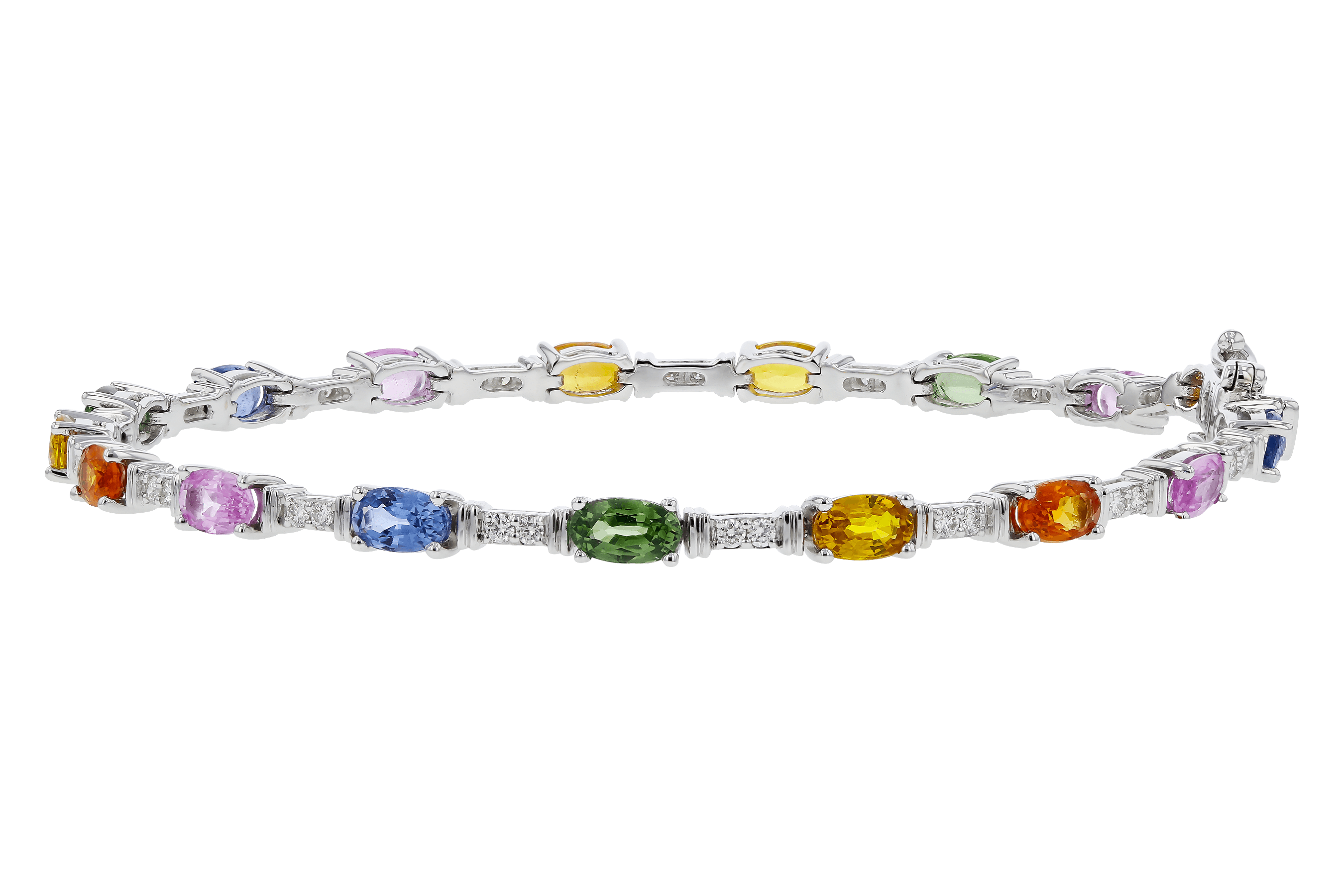 B274-65808: BRACELET 4.76 MULTI-COLOR SAPPH 5.08 TGW (7")