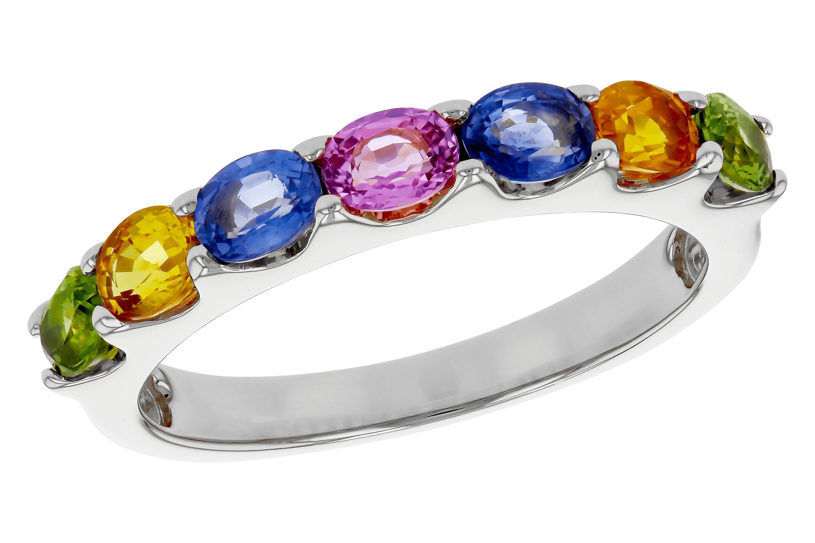 B274-66671: LDS WED RG 1.54 TW MULTI-COLOR SAPPHIRE