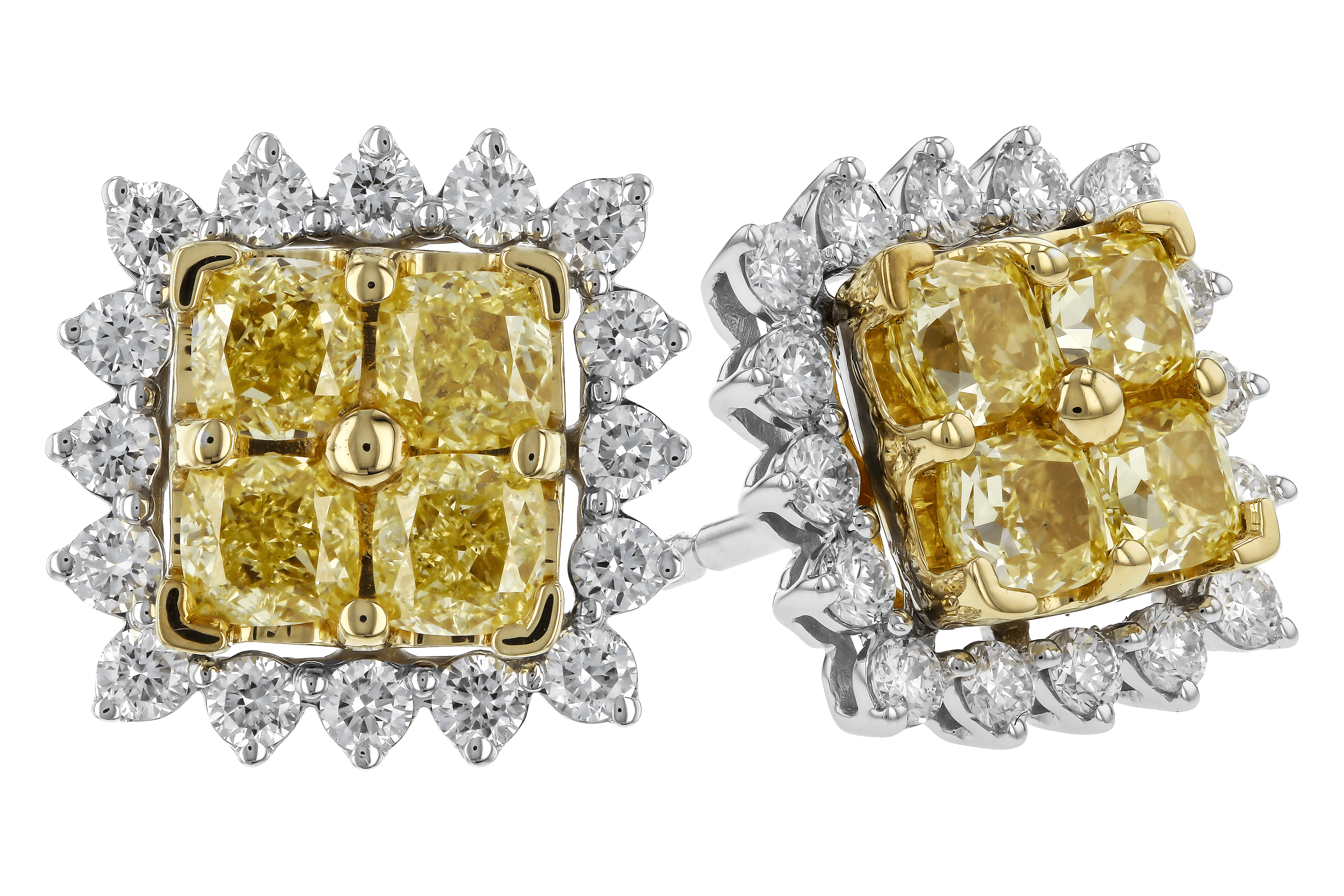 B274-67589: EARR 1.04 FANCY YELLOW DIAMONDS 1.44 TW