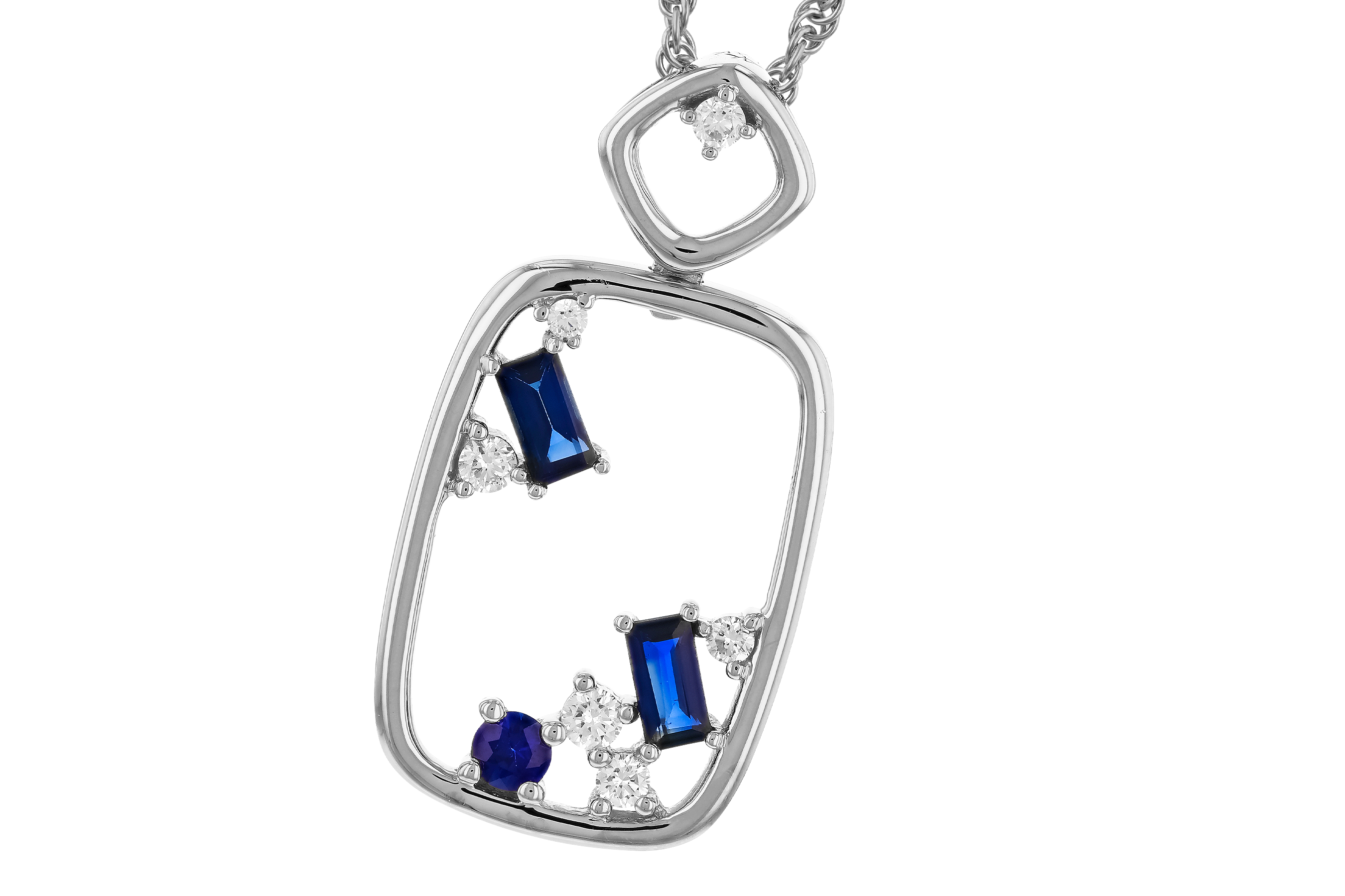 B274-69408: NECKLACE .35 TW SAPPHIRE .46 TGW