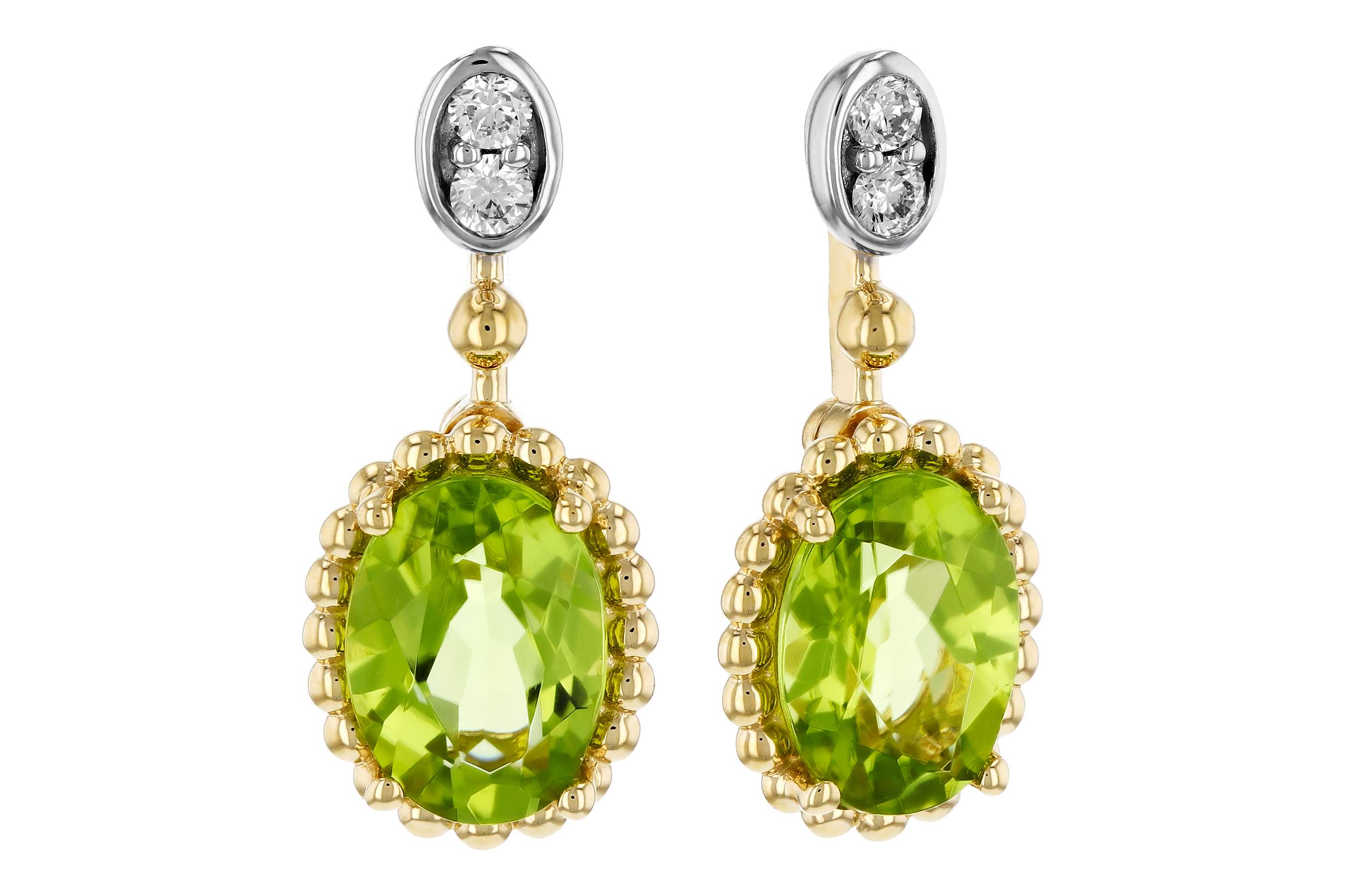 B274-71253: EARR 1.36 TW PERIDOT 1.42 TGW (7x5MM OV)