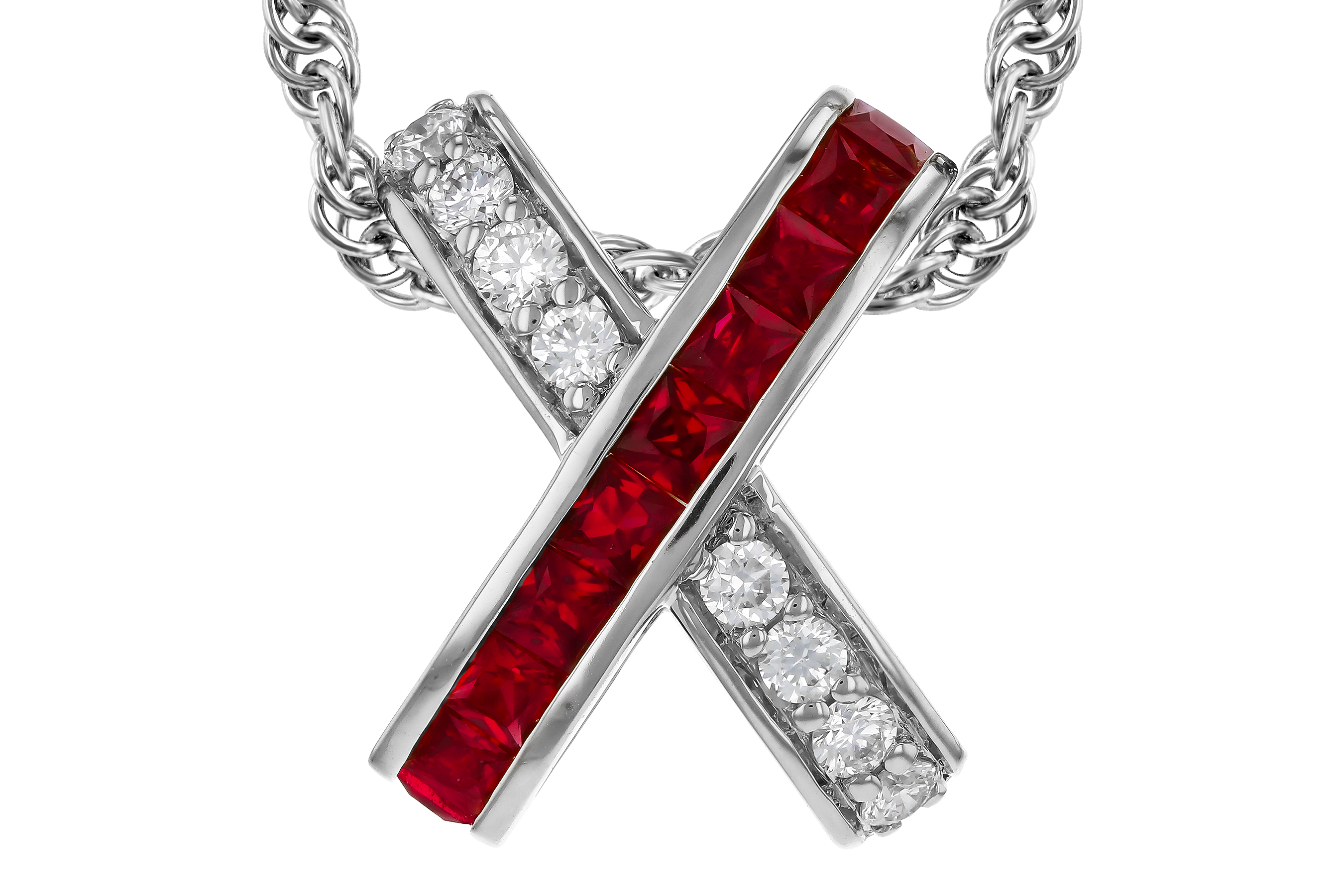 B274-72117: NECKLACE .53 TW RUBY .70 TGW