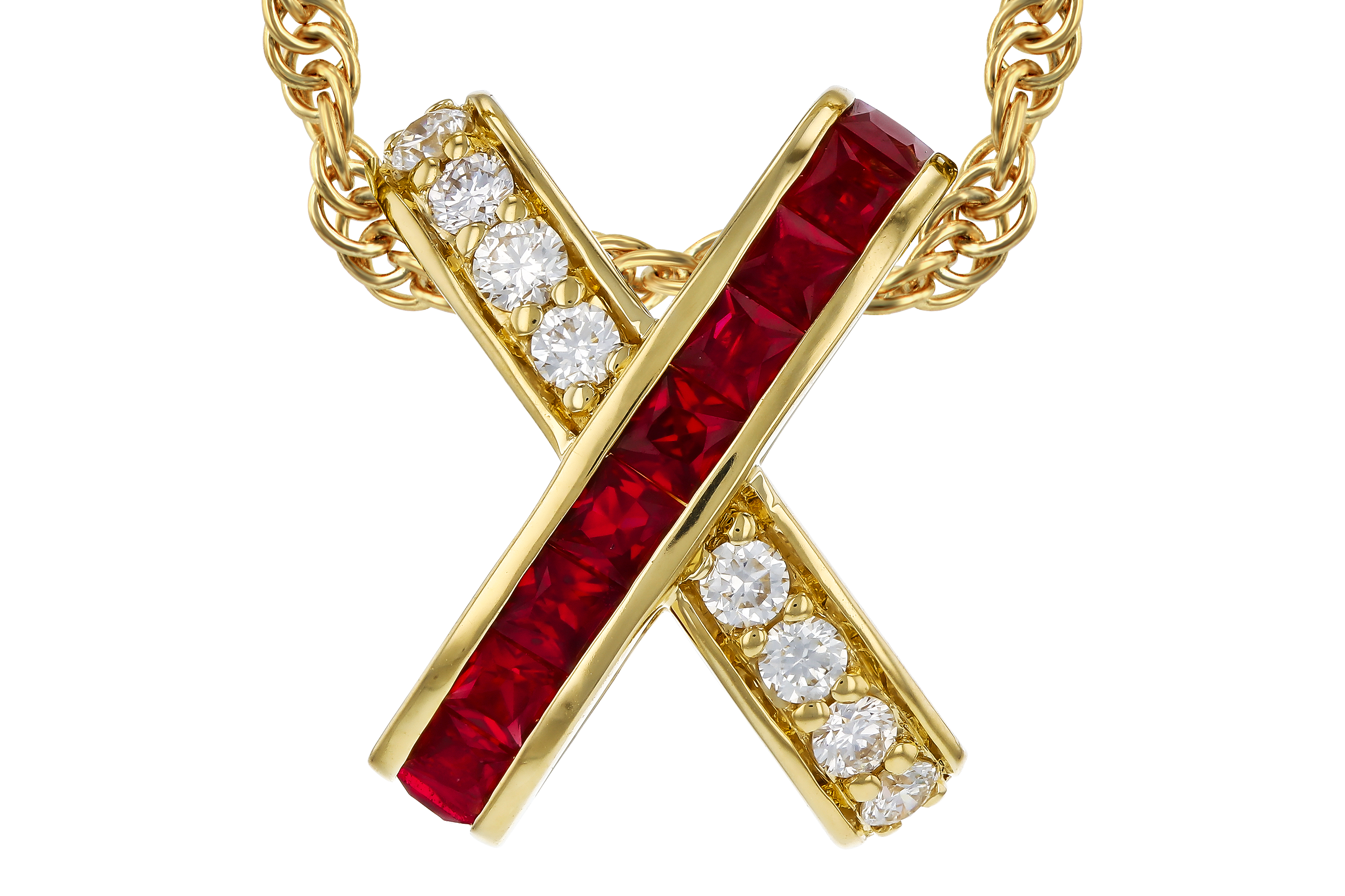 B274-72117: NECKLACE .53 TW RUBY .70 TGW