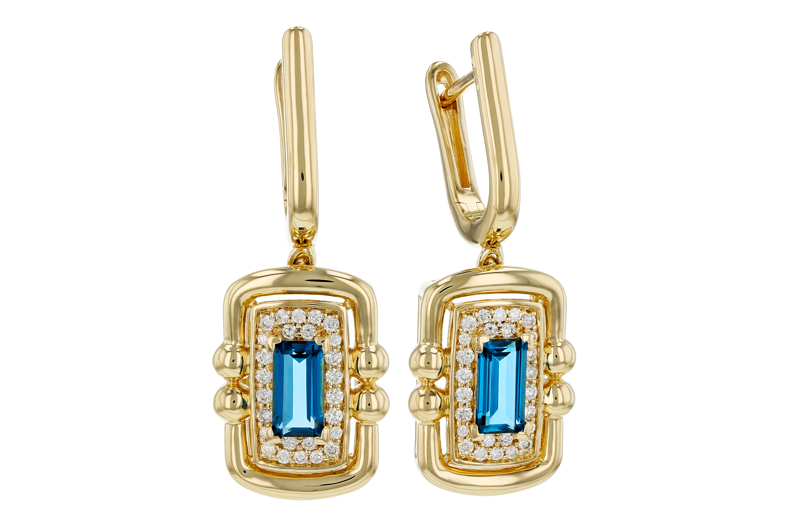 B275-54871: EARR .82 TW LONDON BLUE TOPAZ 1.00 TGW (6x3MM LBT)