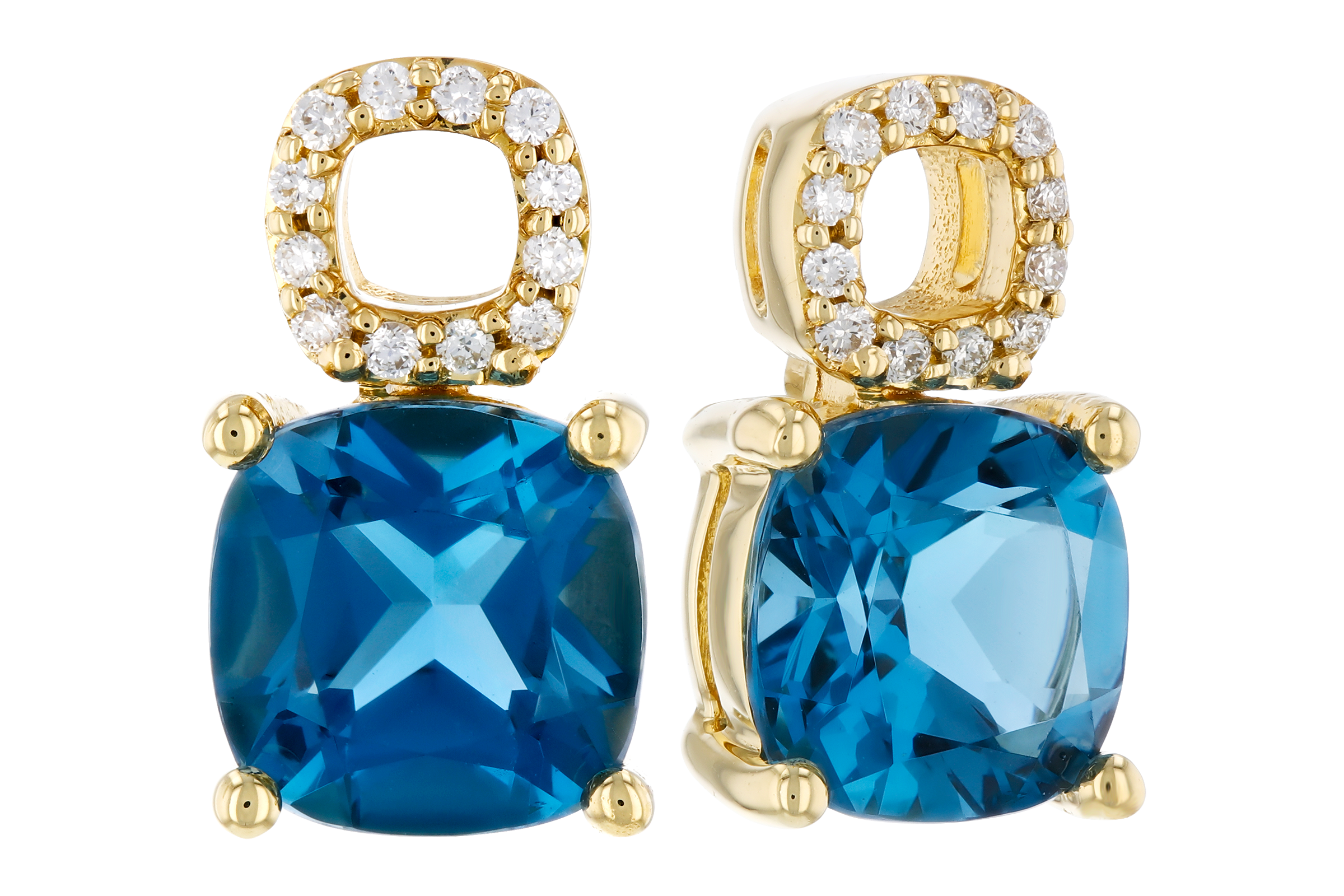 B275-56689: EARR 1.92 TW LONDON BLUE TOPAZ 1.98 TGW (6MM LBT)