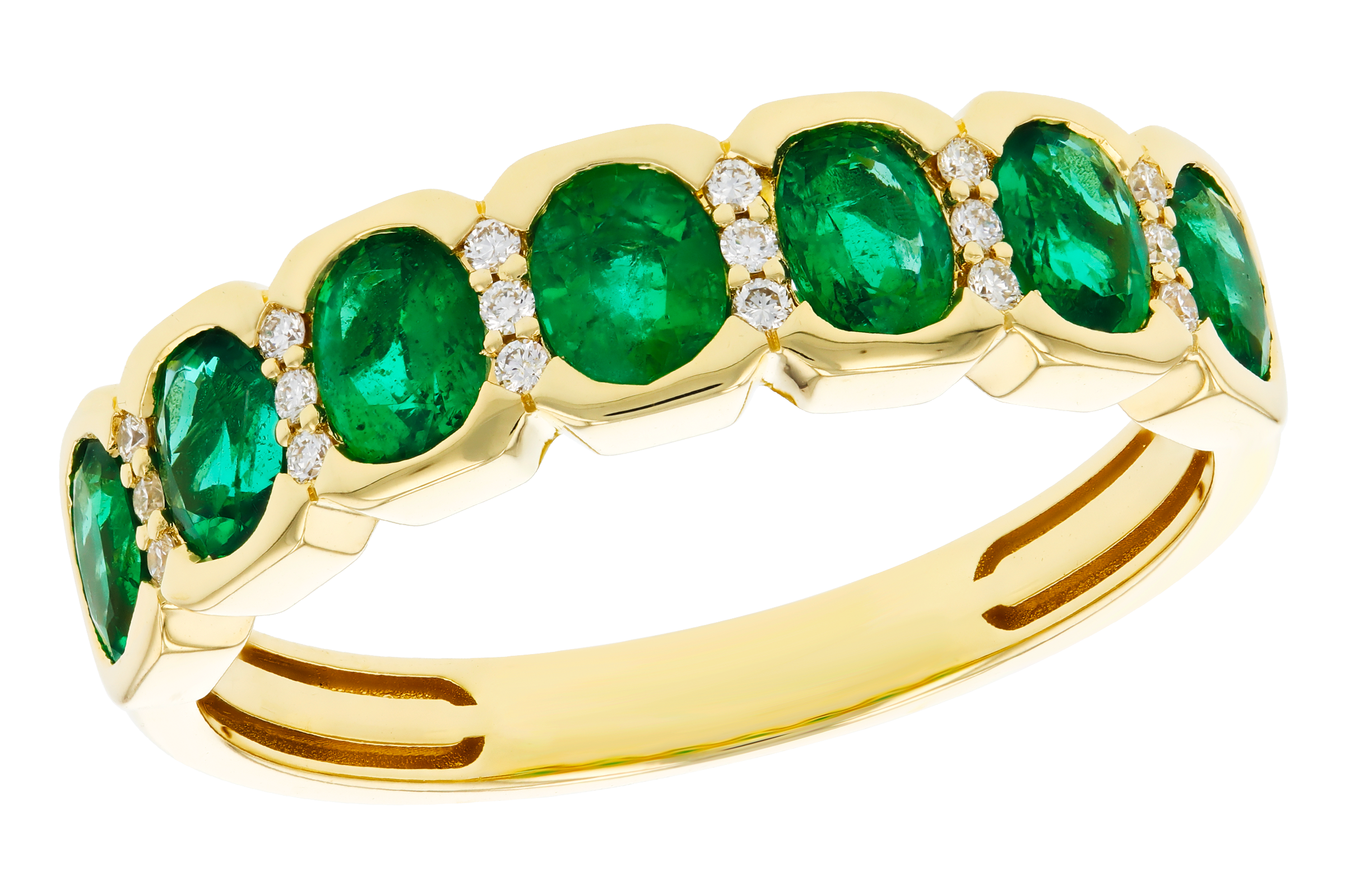 B275-56717: LDS WED RG 1.15 TW EMERALD 1.22 TGW
