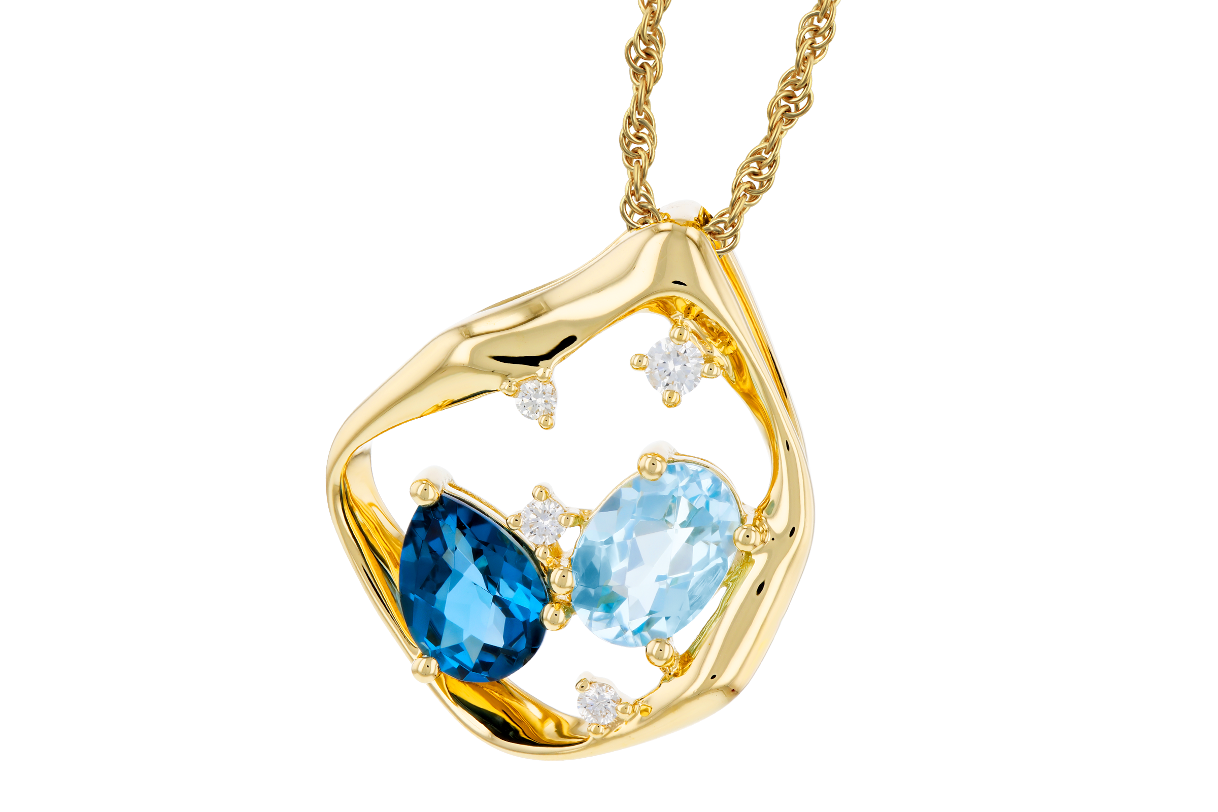 B275-57562: NECKLACE 1.60 TW BLUE TOPAZ 1.67 TGW (7x5MM BT)