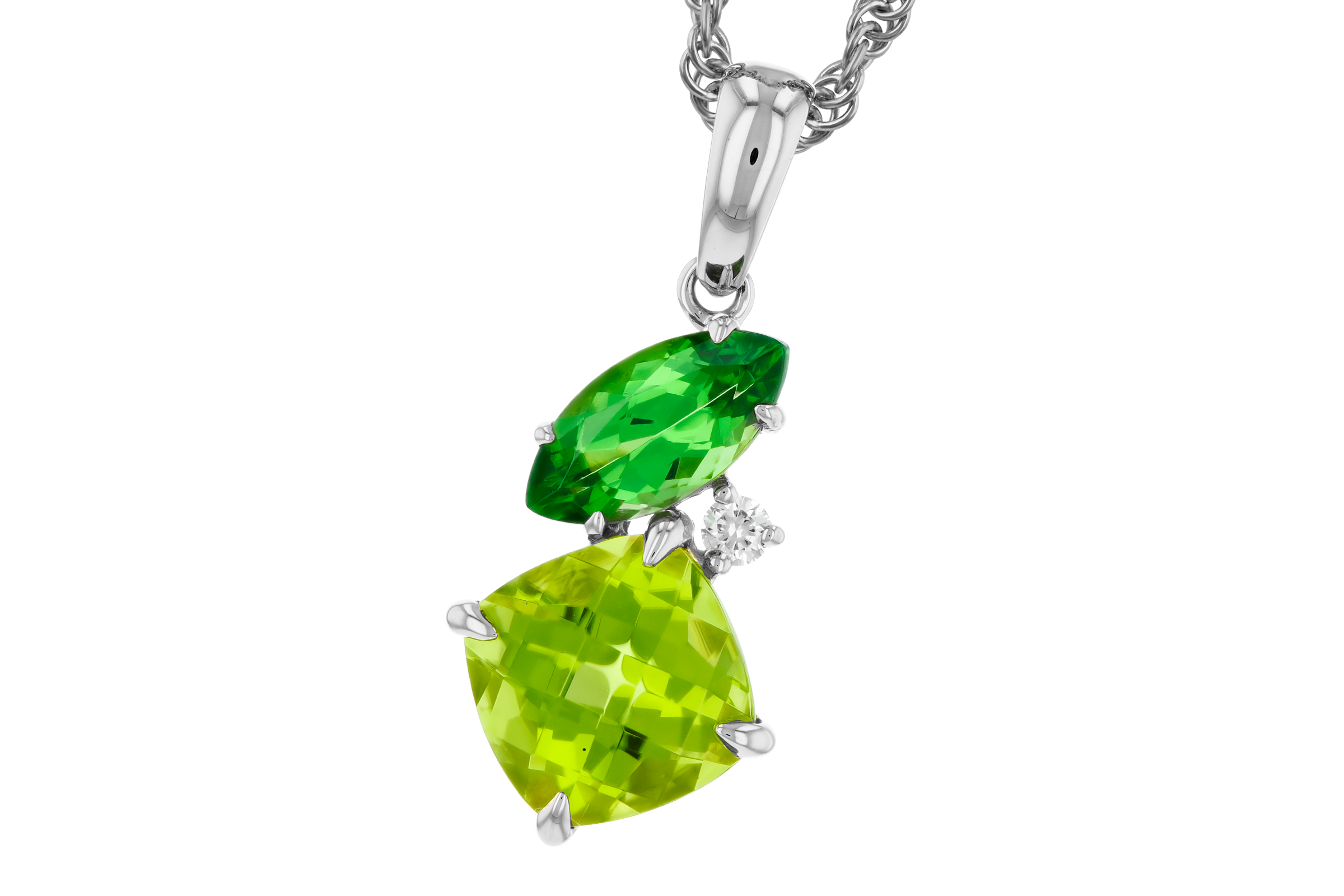 B275-57571: NECKLACE 1.97 TW SEMI-PREC (PER,TSAV) 2.00 TGW