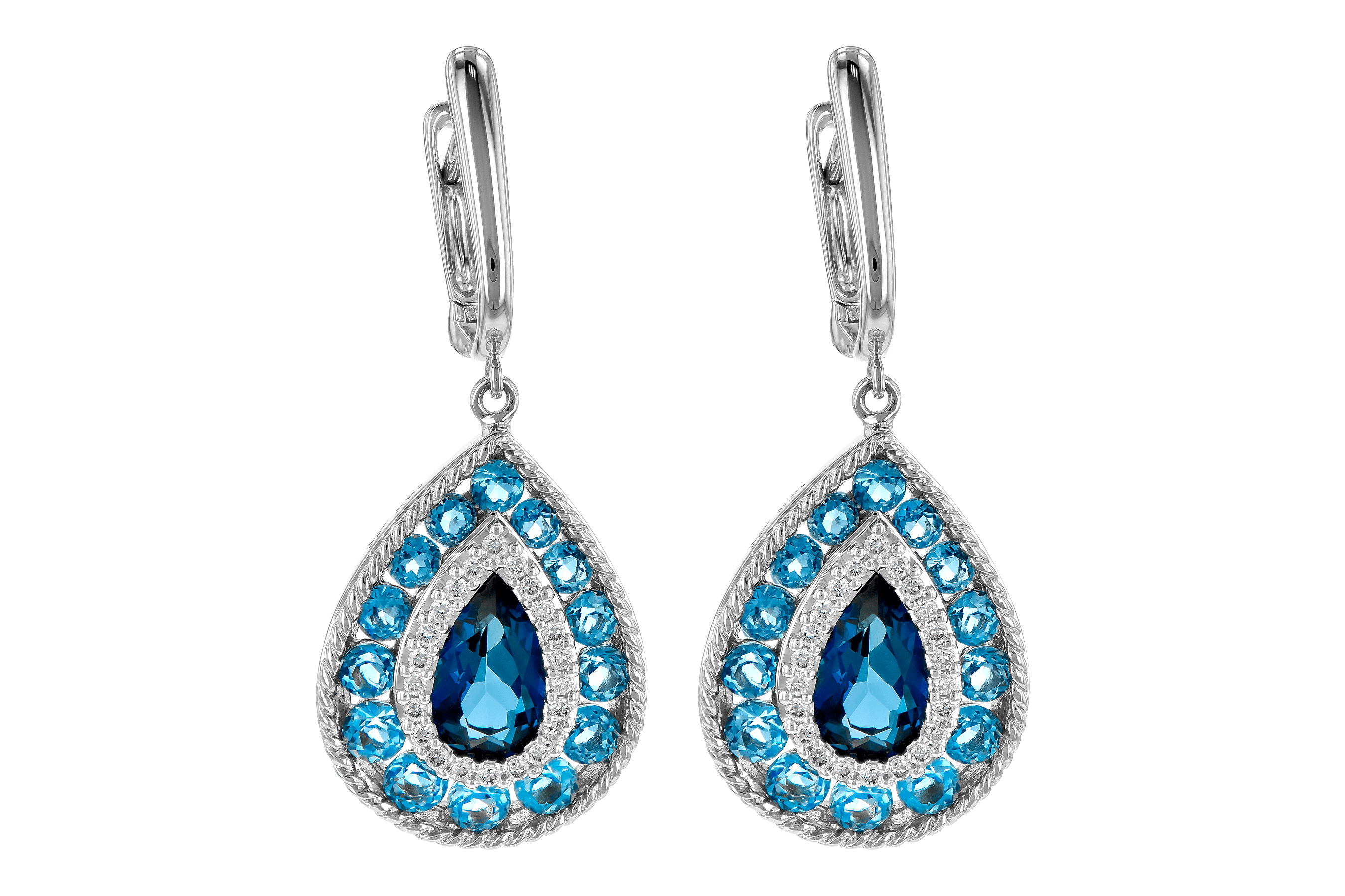 C190-13071: EARR 3.15 TW BLUE TOPAZ 3.32 TGW