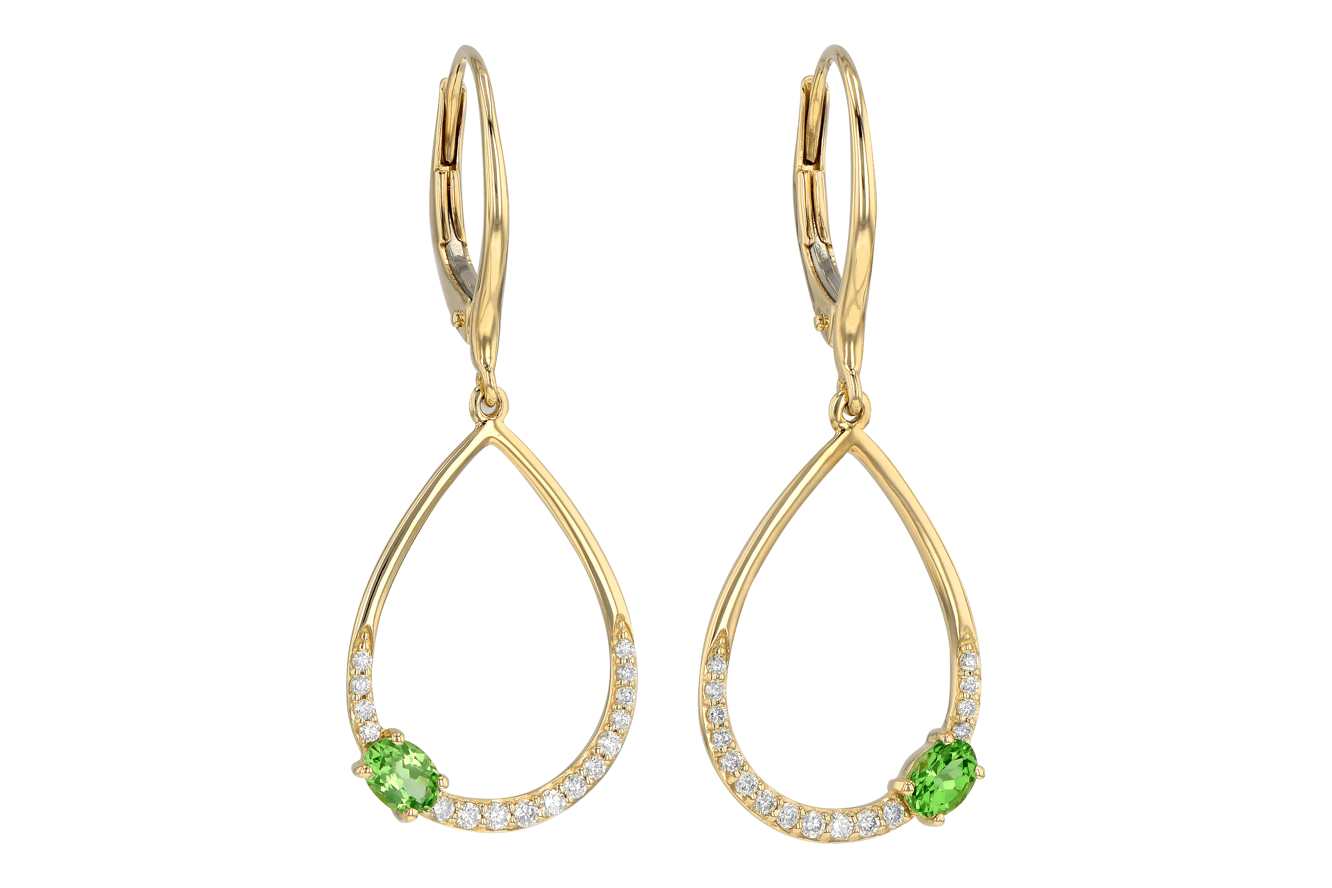 C190-16698: EARR .33 GREEN GARNET .49 TGW