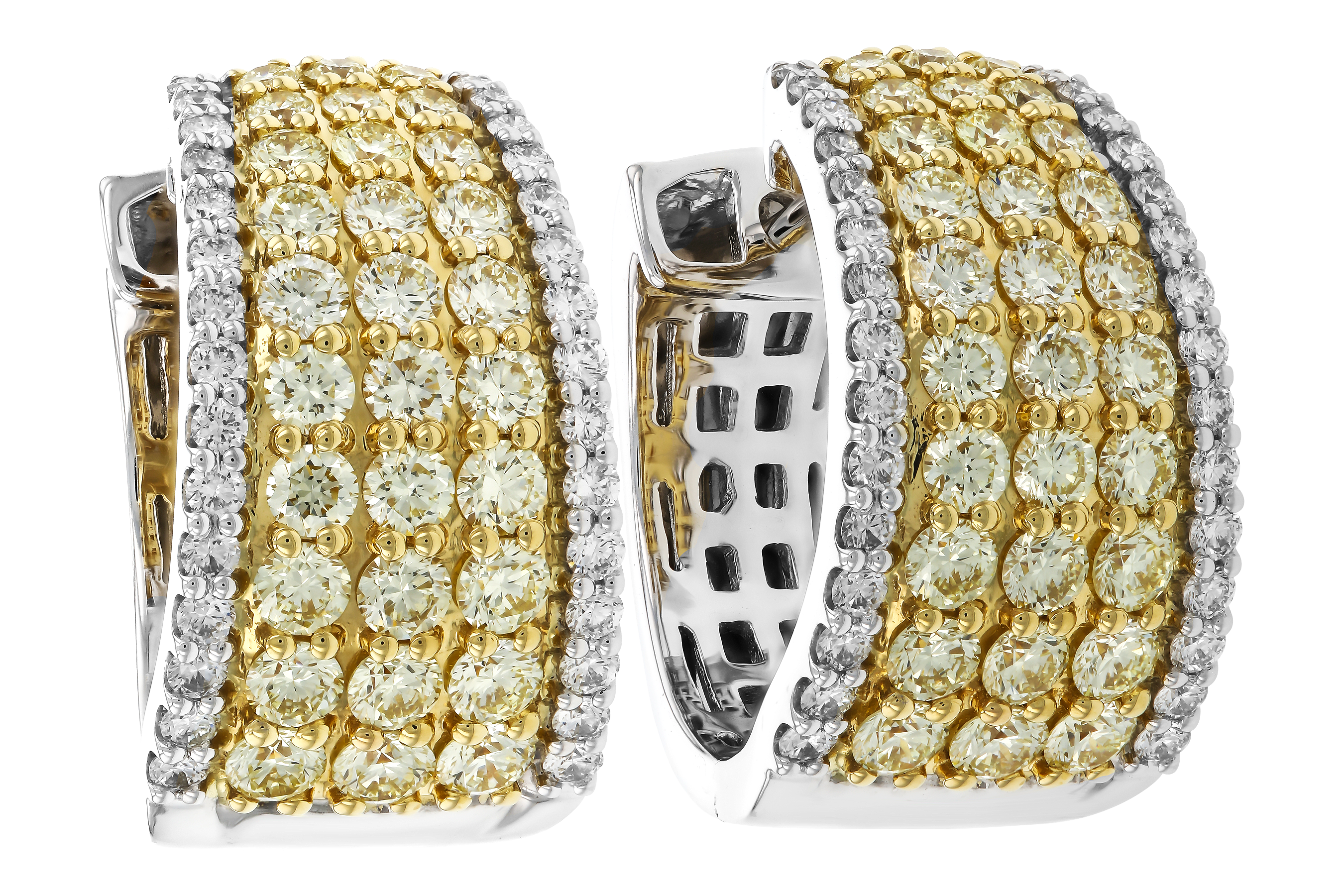 C274-68535: EARRINGS 1.52 YELLOW DIAS 1.96 TW