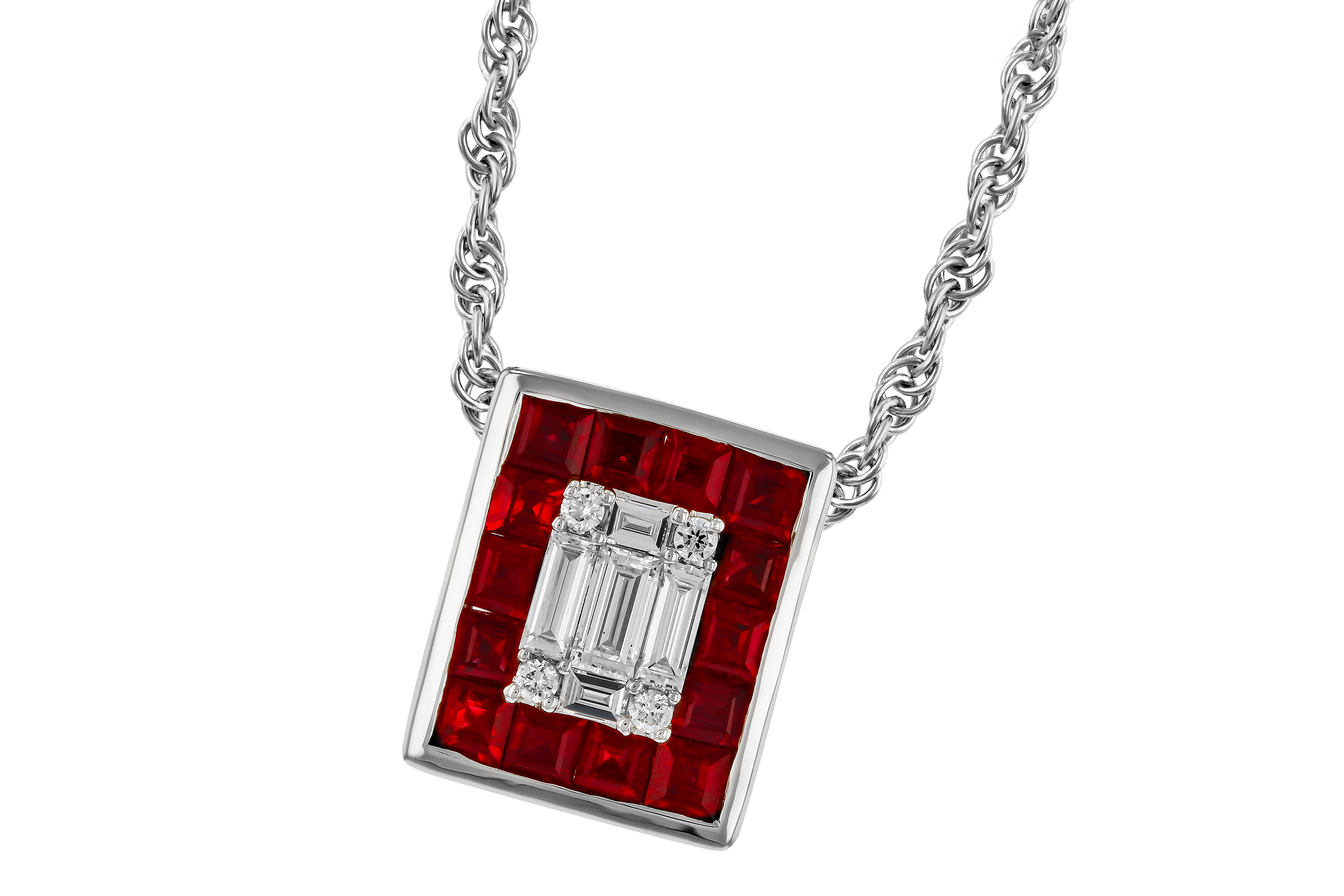 C274-71235: NECKLACE .82 RUBY TW 1.00 TGW