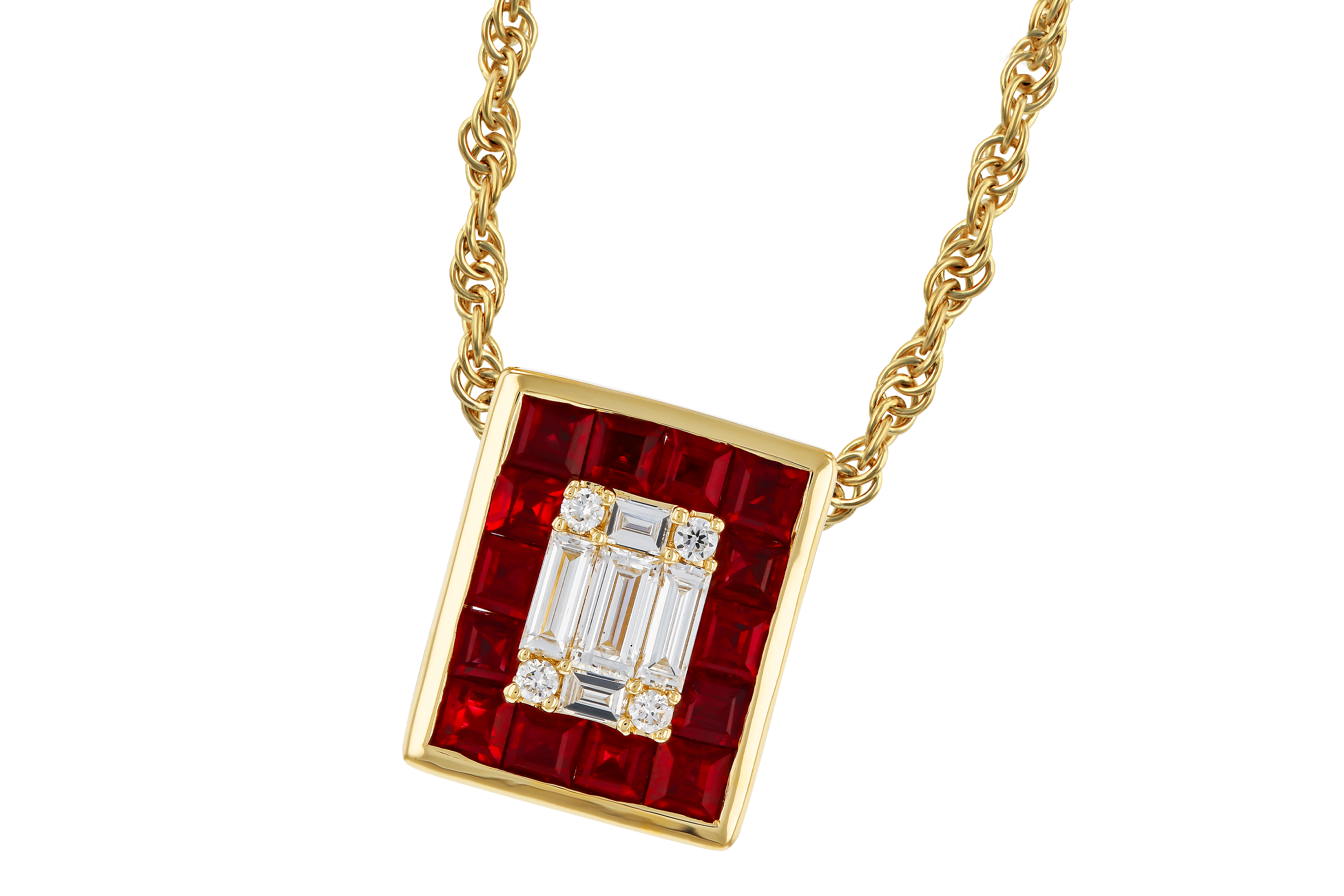 C274-71235: NECKLACE .82 RUBY TW 1.00 TGW