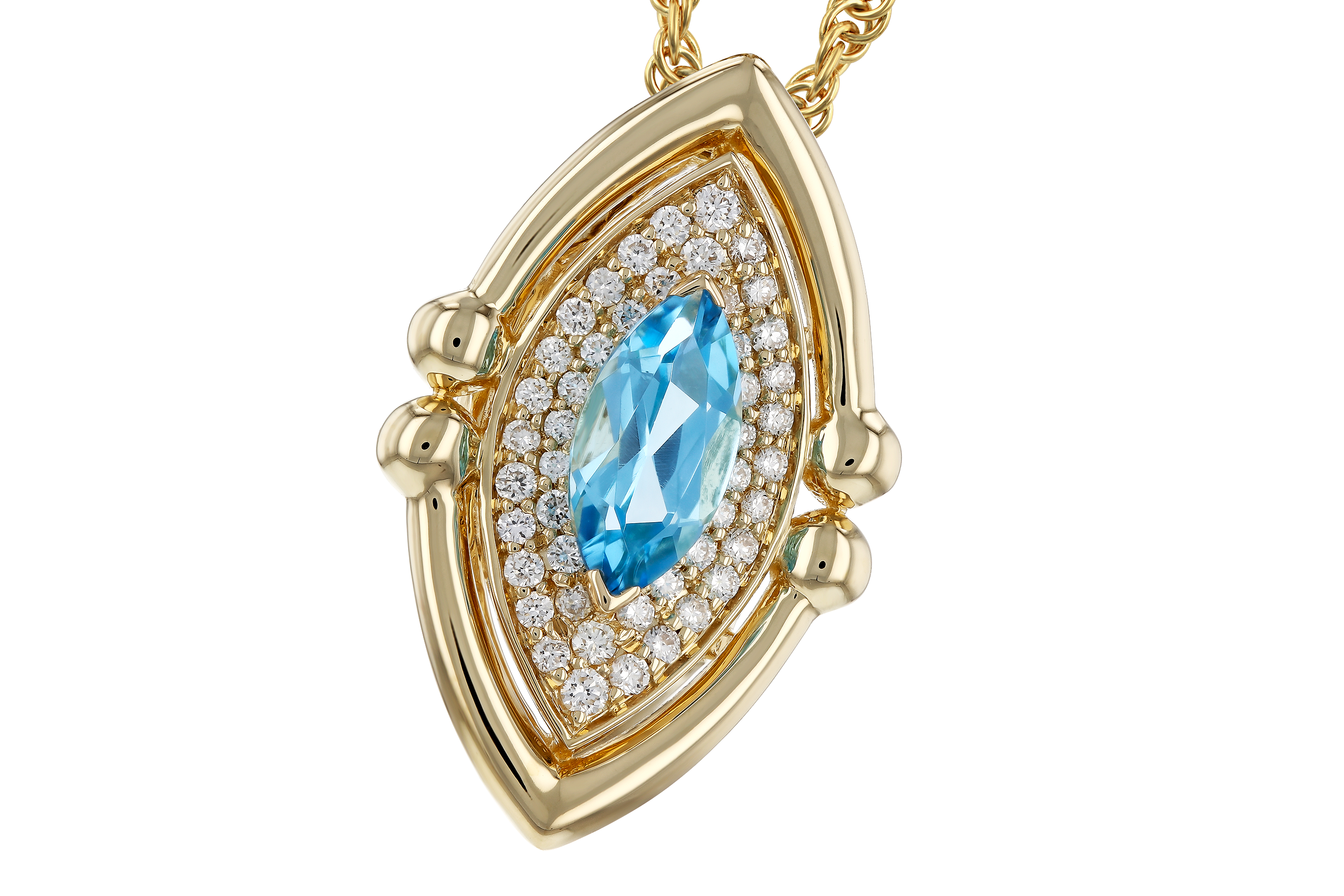 C274-72117: NECKLACE .54 BLUE TOPAZ .70 TGW (8x4MM BT)