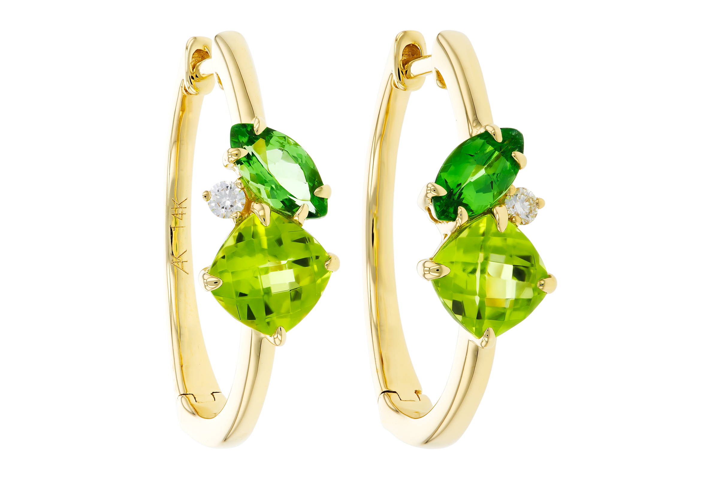 C275-56653: EARRINGS 1.69 TW SEMI-PREC (PER,TSAV) 1.73 TGW