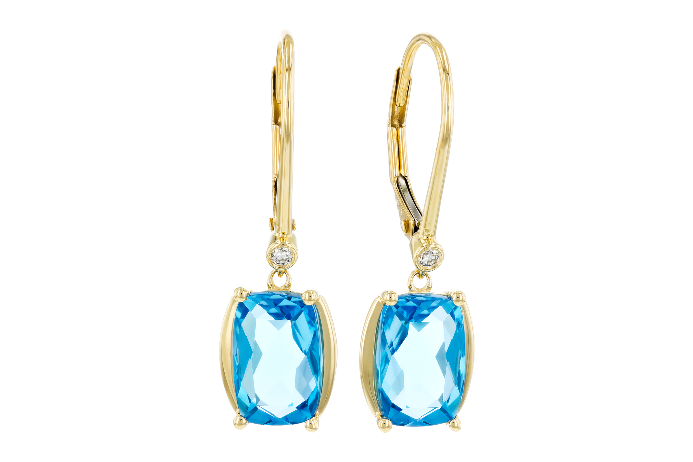 C275-56662: EARRINGS 3.82 TW BLUE TOPAZ 3.85 TGW (9x6MM BT)