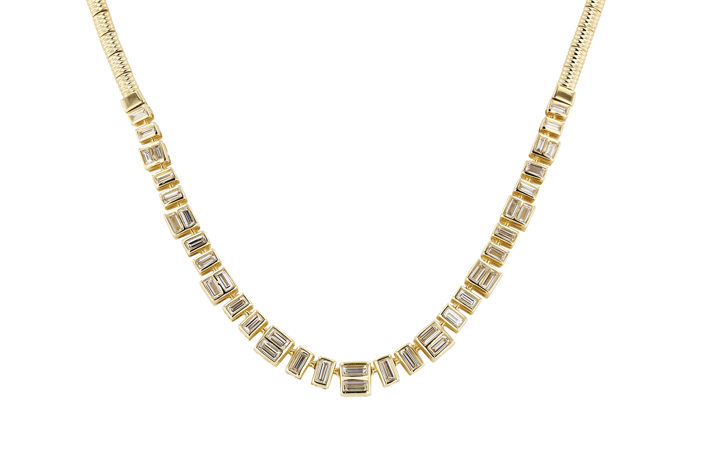 C275-56680: NECKLACE 1.80 TW BAGUETTES (17")