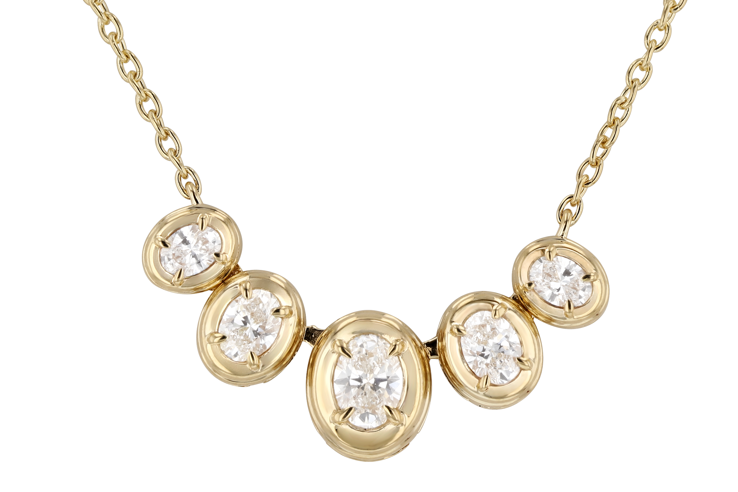 C275-56726: NECKLACE .85 TW OVAL CUT DIA (18")