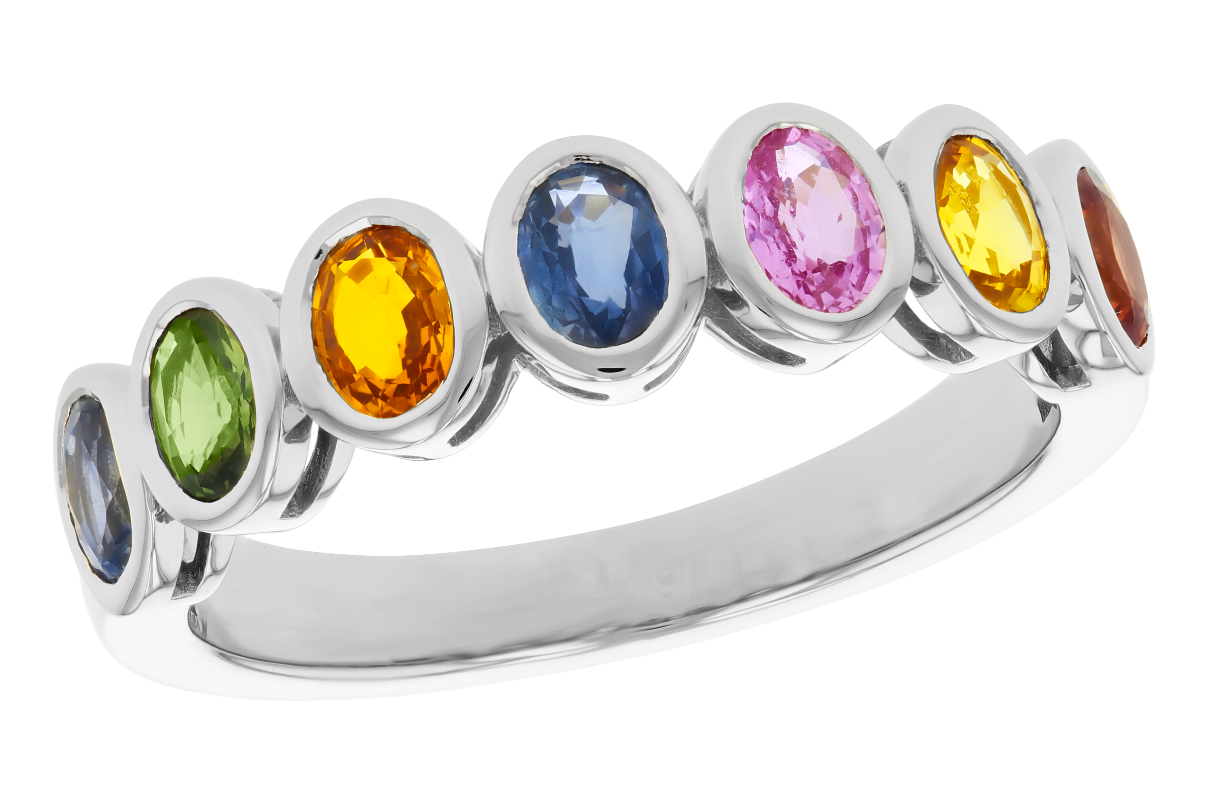 C275-57589: LDS WED RG 1.54 TW MULTI-COLOR SAPPHIRE