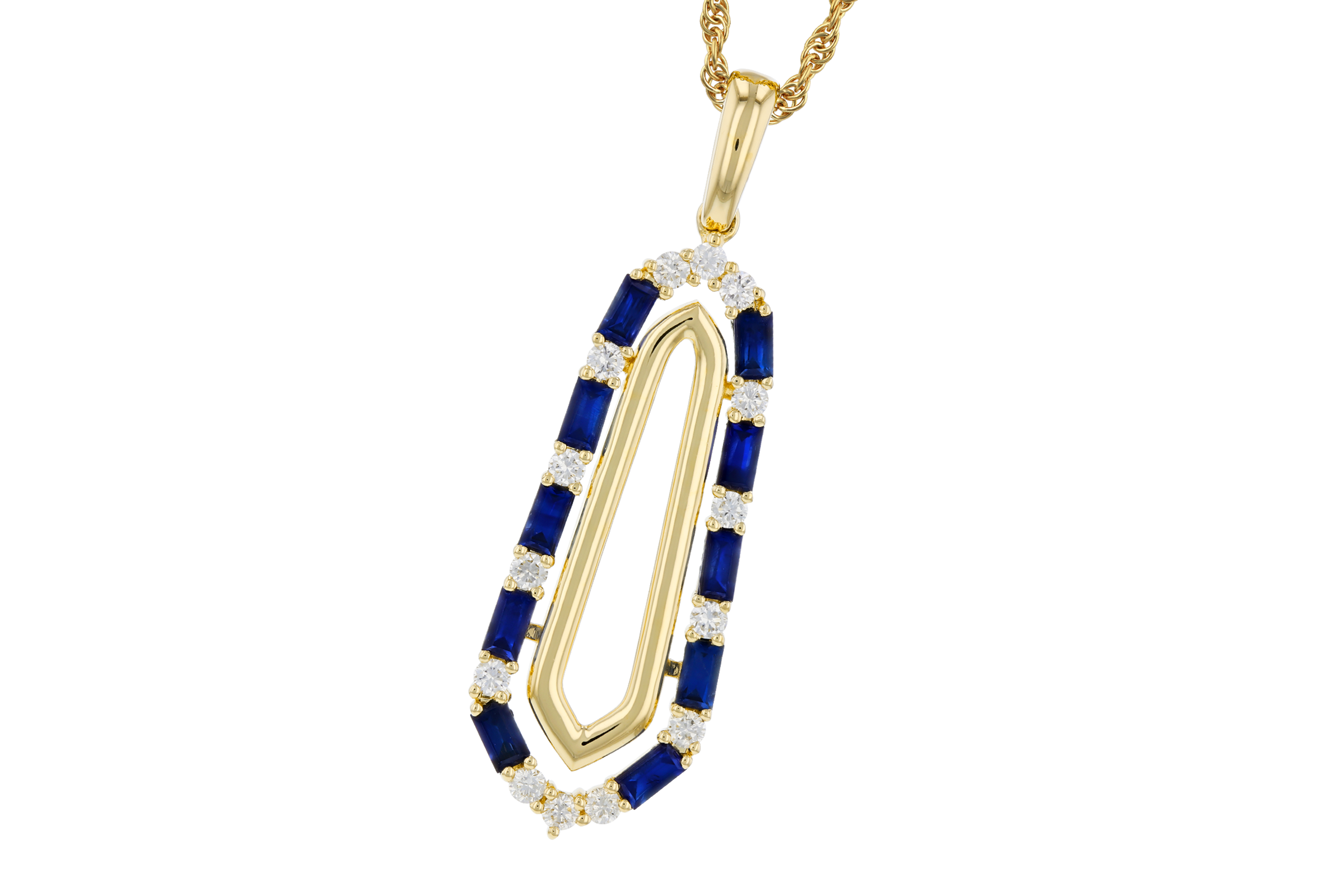 C275-57598: NECKLACE .74 TW SAPPHIRE .94 TGW