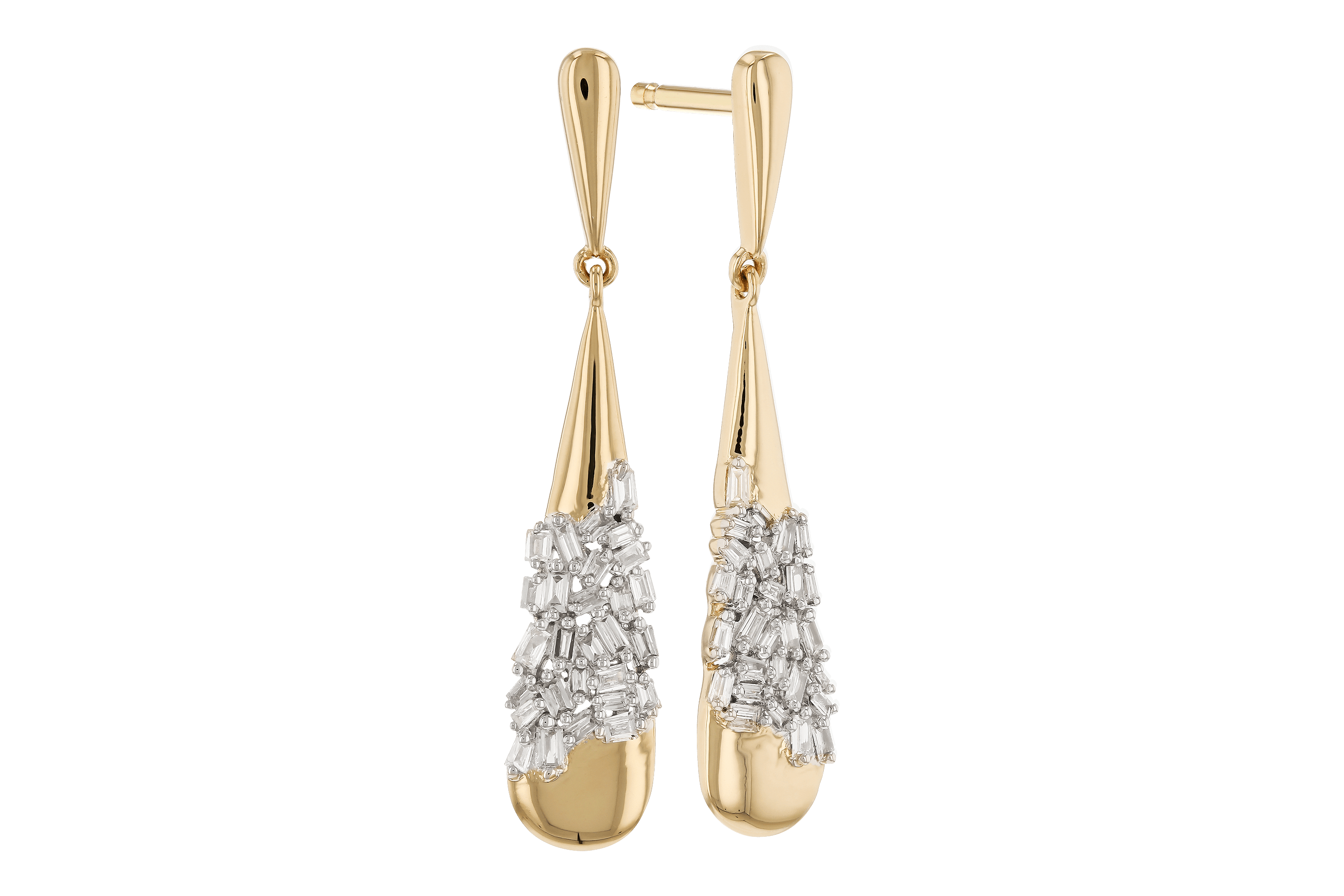 D273-77580: EARRINGS .20 TW BAGUETTE DIAS