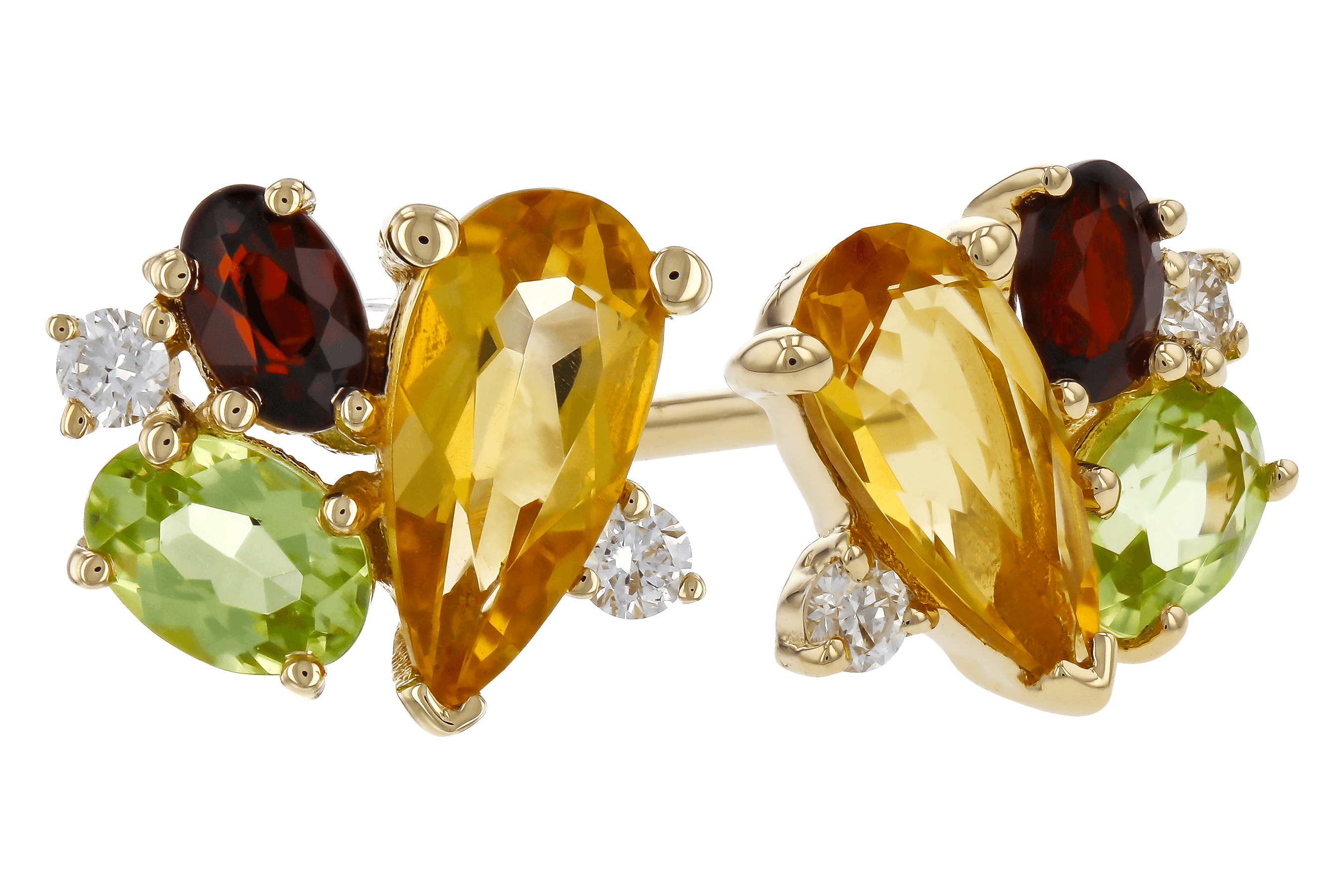 D274-66671: EARRINGS .66 SEMI PREC (CIT,PER,GAR) .70 TGW