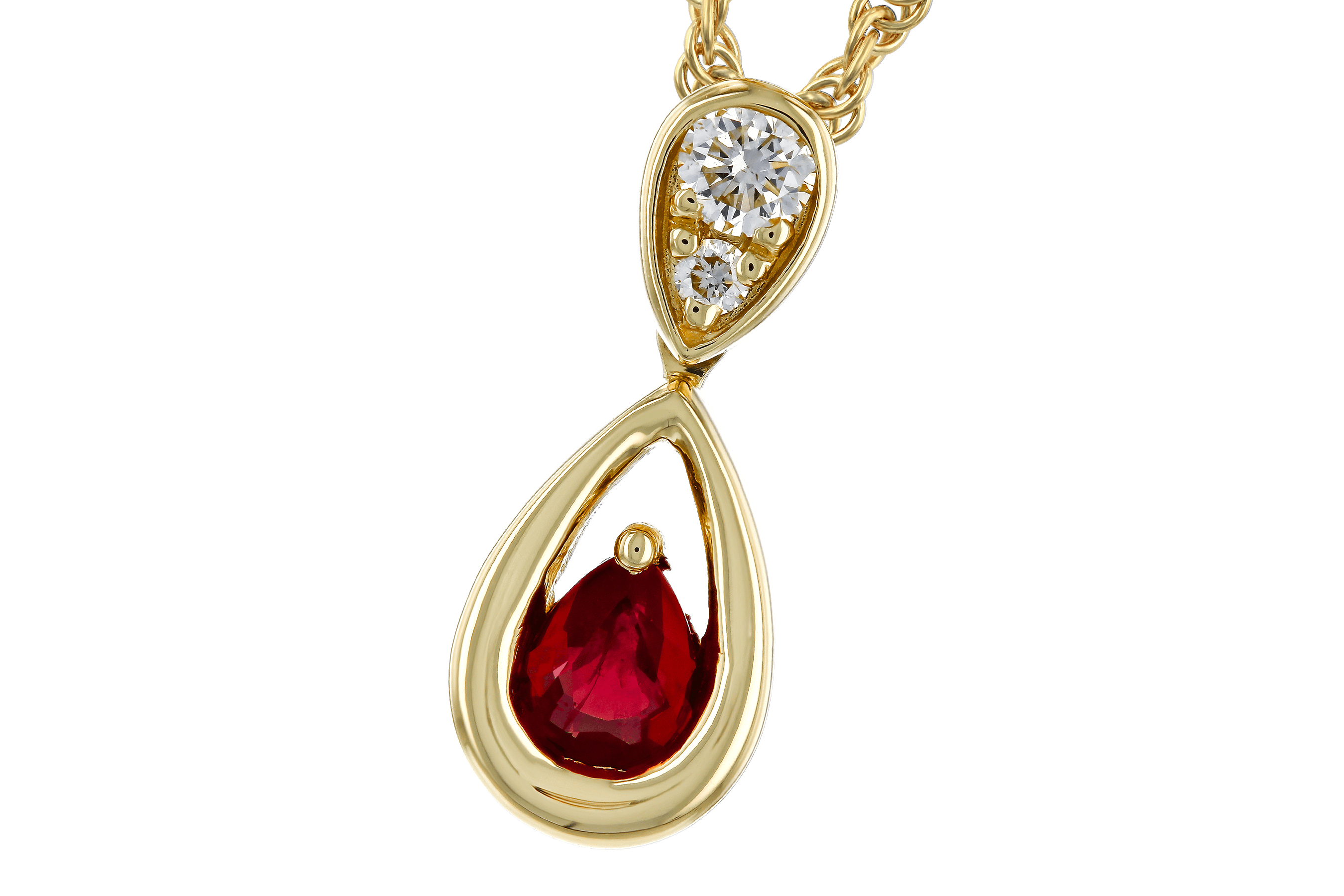 D274-66680: NECKLACE .20 RUBY .26 TGW (4x3 RUBY)