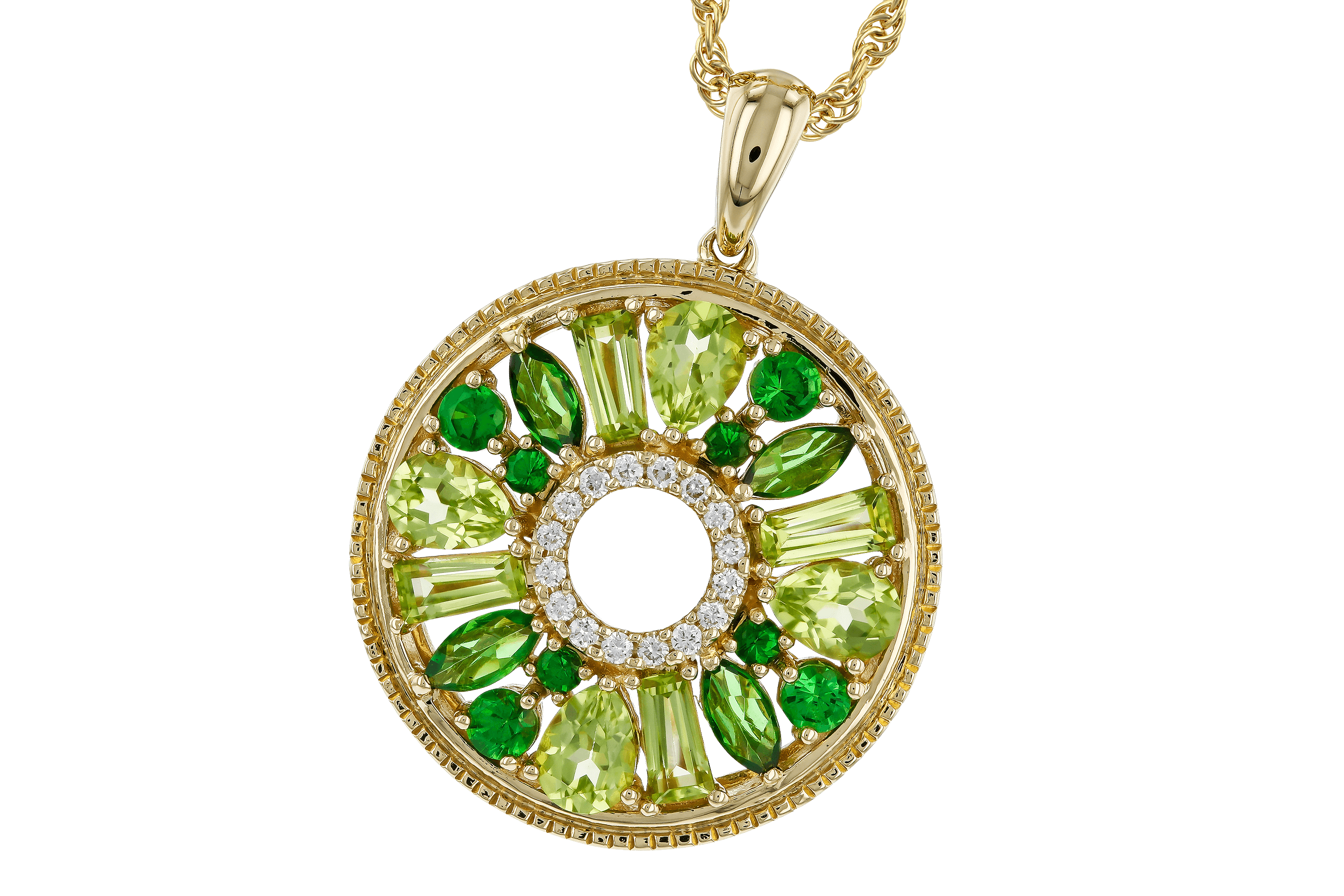 D274-67589: NECKLACE 1.47 SEMI-PREC (PER & GR.GT) 1.52 TGW
