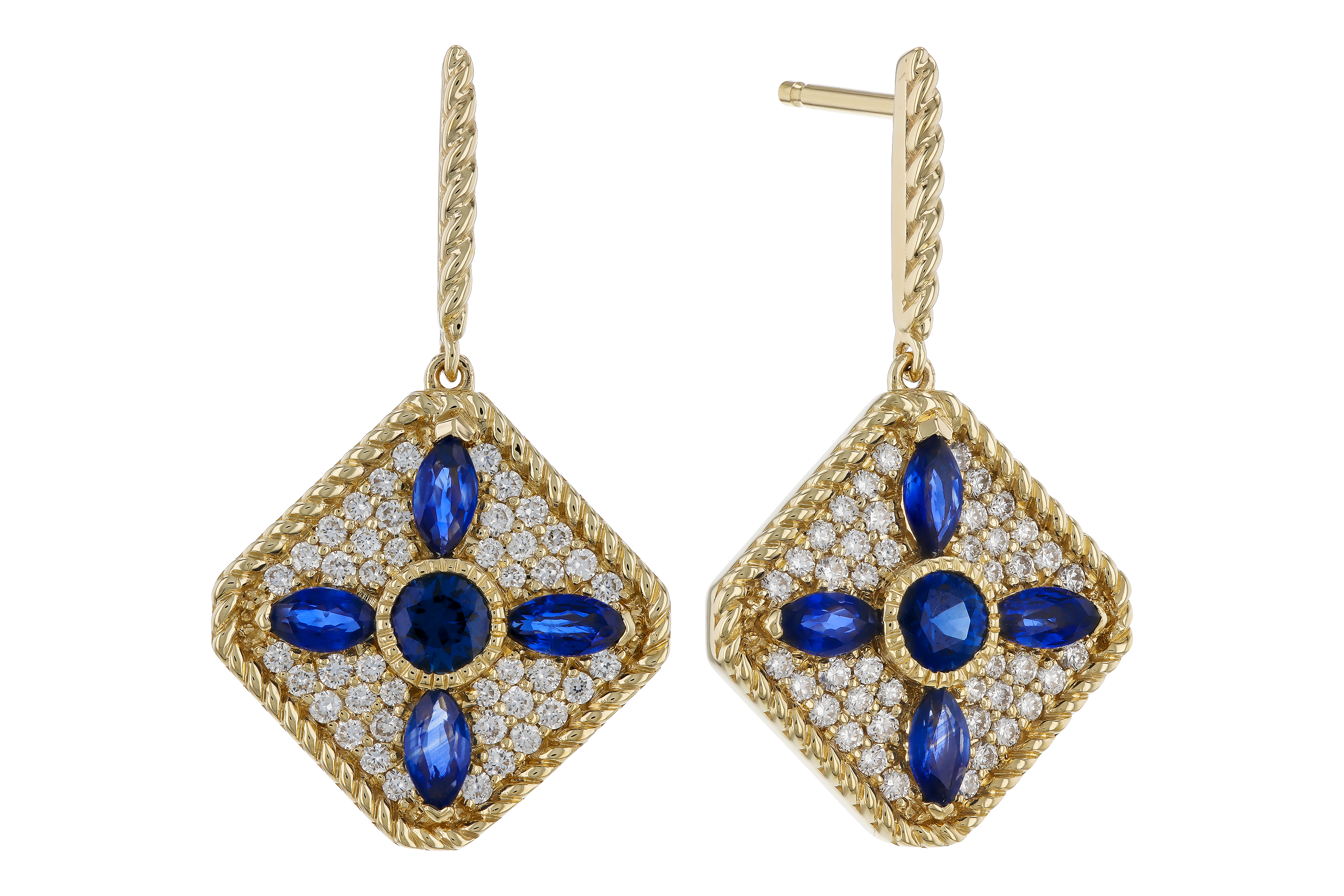 D274-68480: EARRINGS 1.03 TW SAPPHIRE 1.46 TGW
