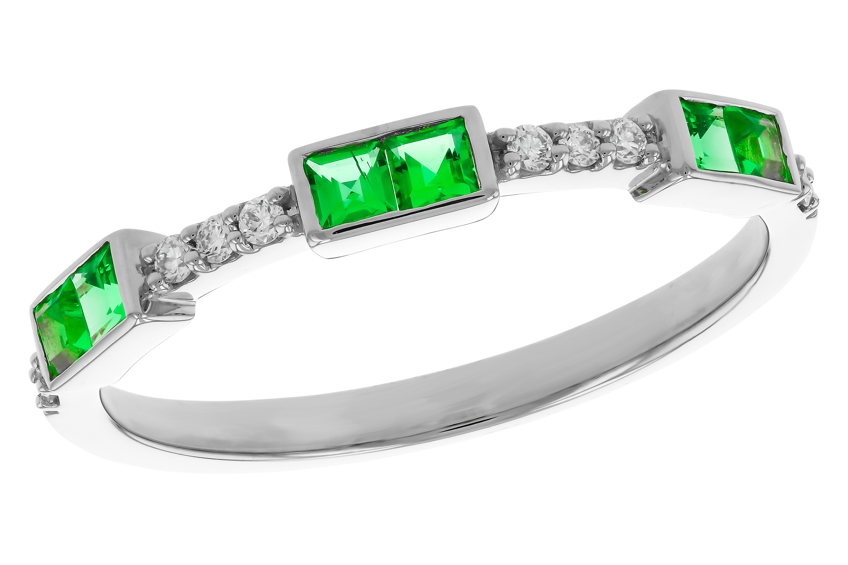 D274-68526: LDS WED RG .23 TW EMERALD .30 TGW