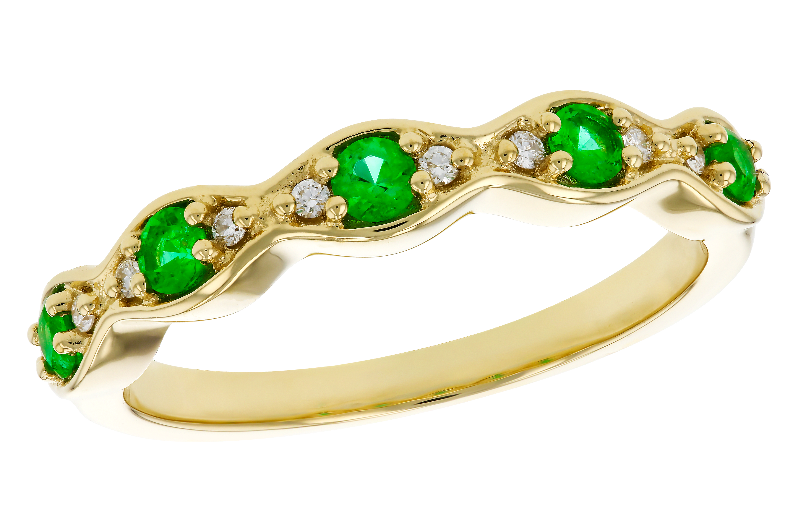 D274-72107: LDS WED RG .21 TW EMERALD .27 TGW
