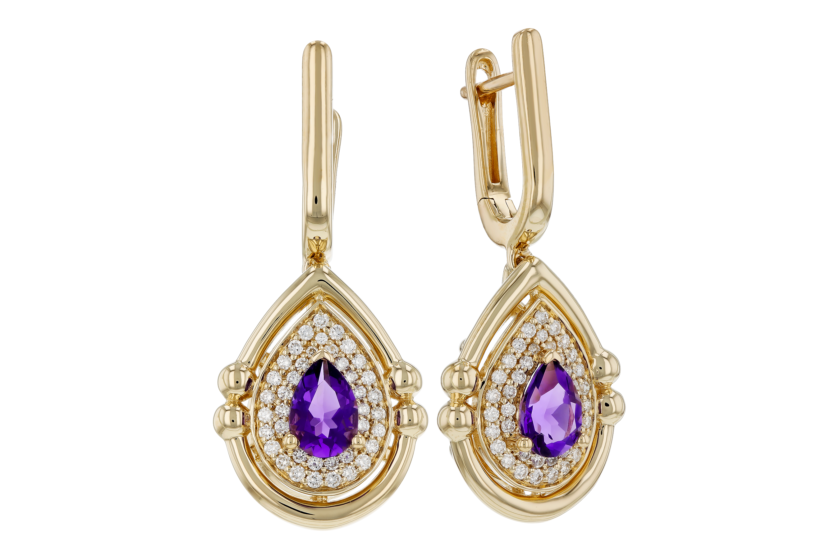 D275-54871: EARRINGS .63 TW AMETHYST .90 TGW (6x4MM AMY)