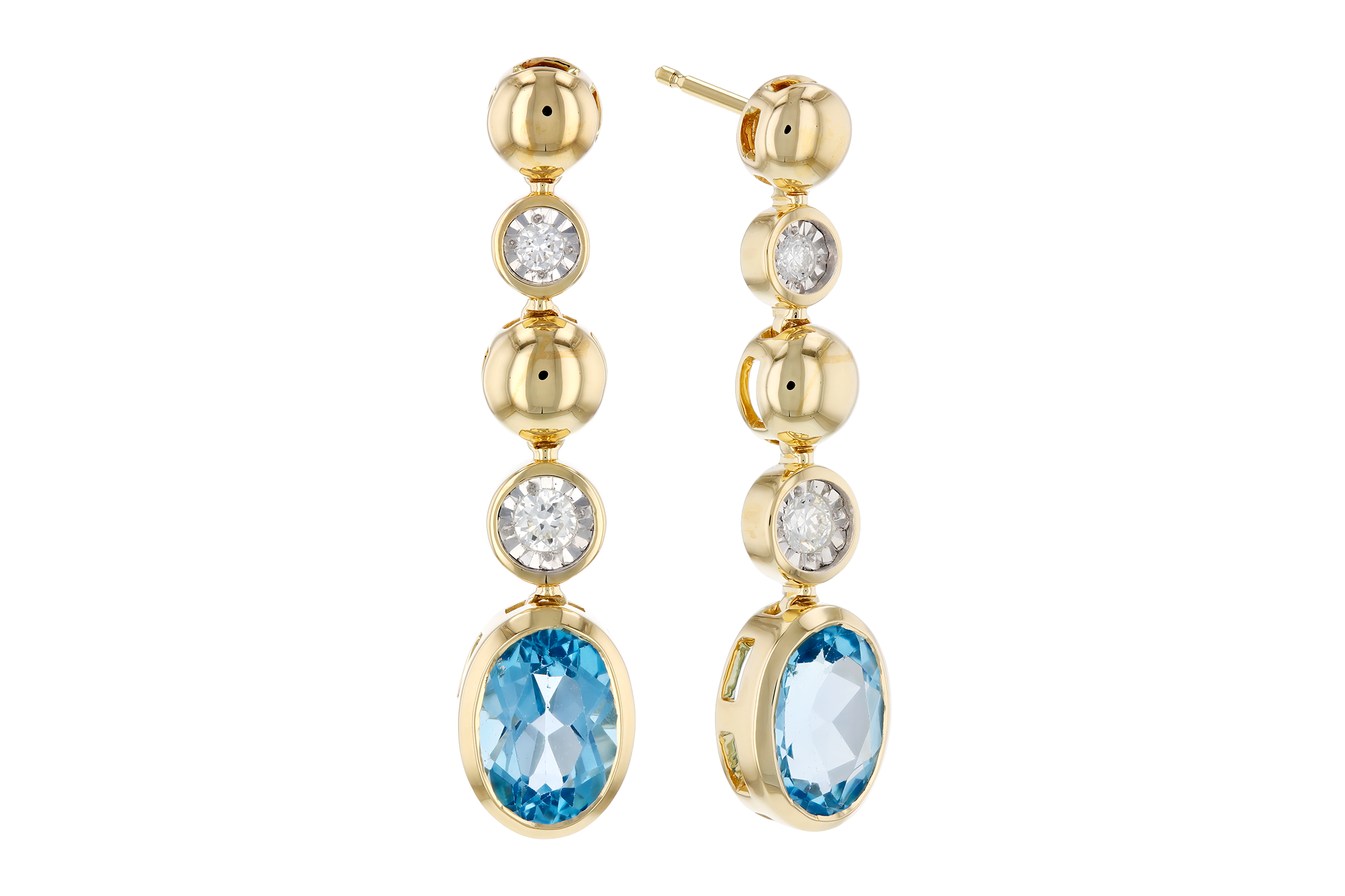 D275-55798: EARRINGS 1.66 TW BLUE TOPAZ 1.76 TGW
