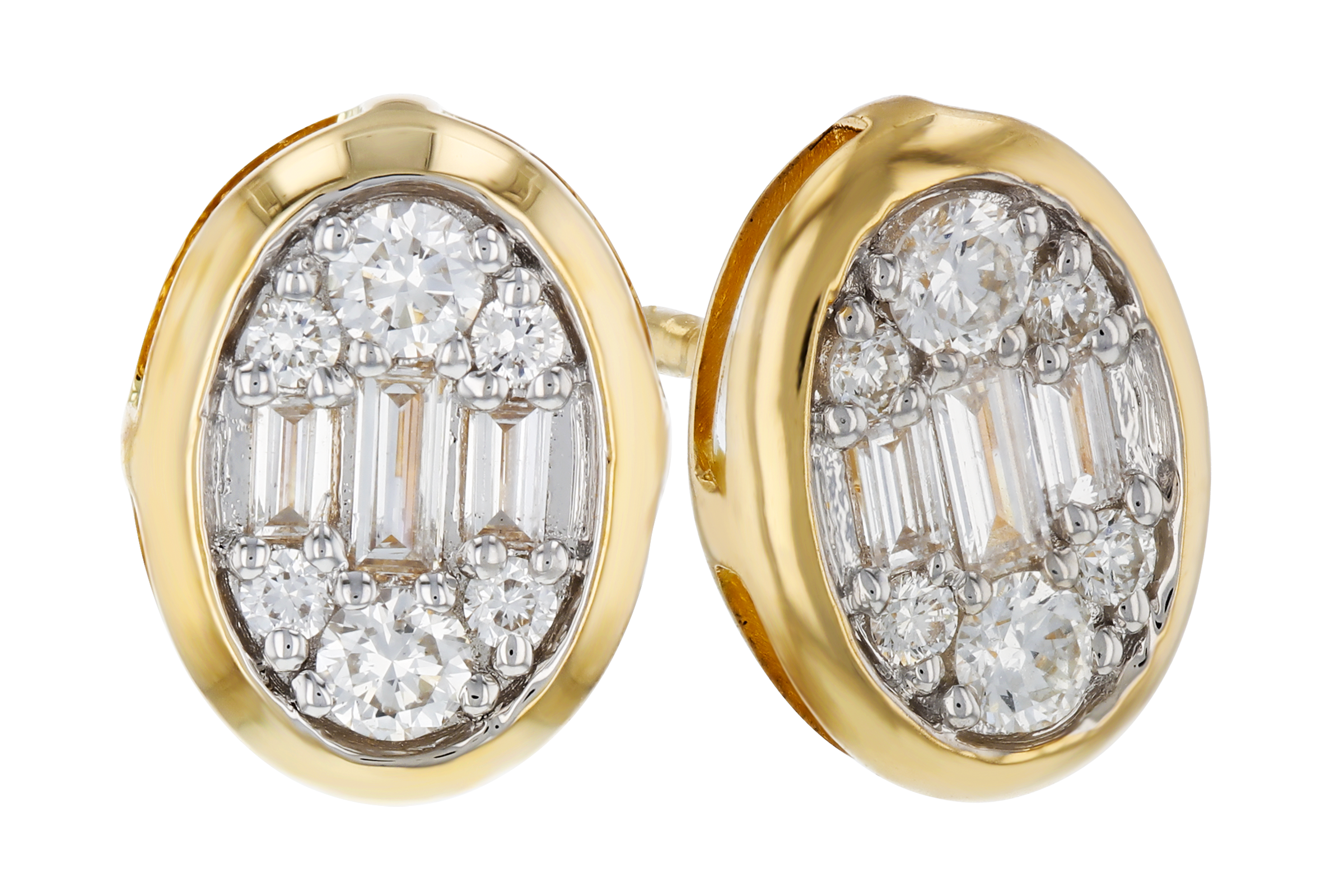 D275-56707: EARRINGS .08 TW BAGUETTE .24 TW