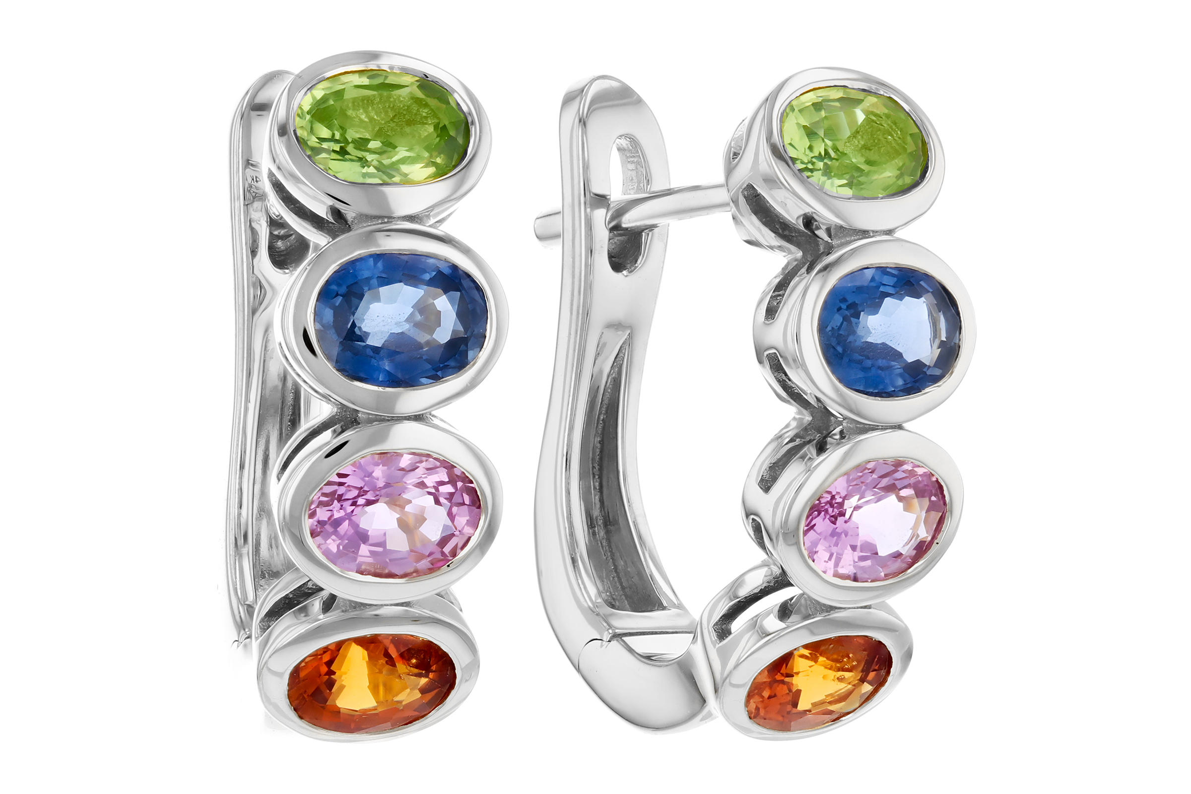 D275-57589: EARRINGS 1.76 TW MULTI-COLOR SAPPHIRE