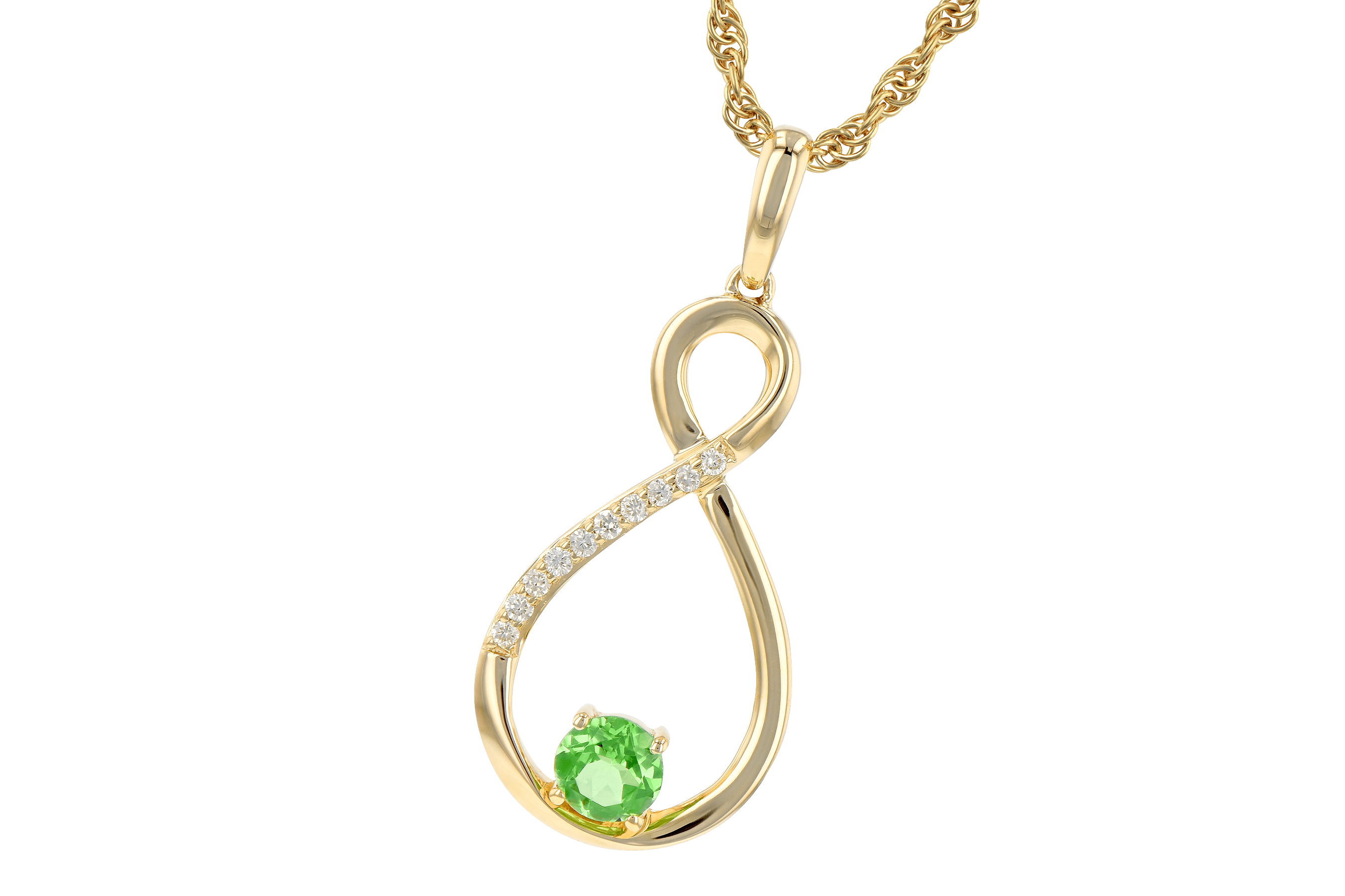 E190-16698: NECK .25 GREEN GARNET .30 TGW